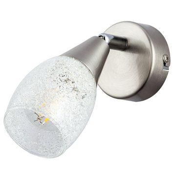 etc-shop LED Wandleuchte, Leuchtmittel inklusive, Warmweiß, Wand Lampe Glas Kristall Wohn Zimmer Strahler Spot Leuchte