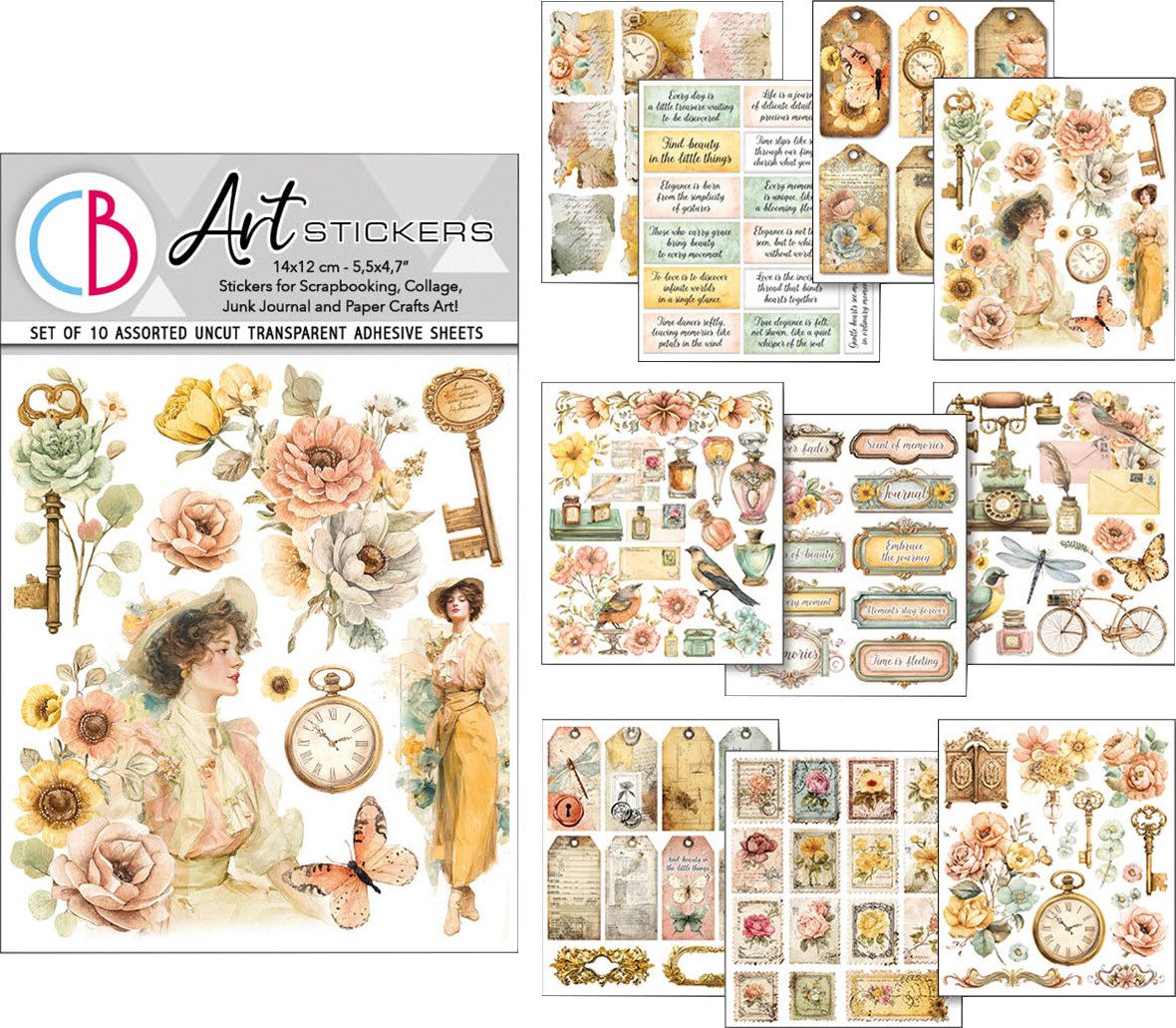 Ciao Bella Aufkleber Art Stickers Reminder, 14 x12 cm, 10 Blatt