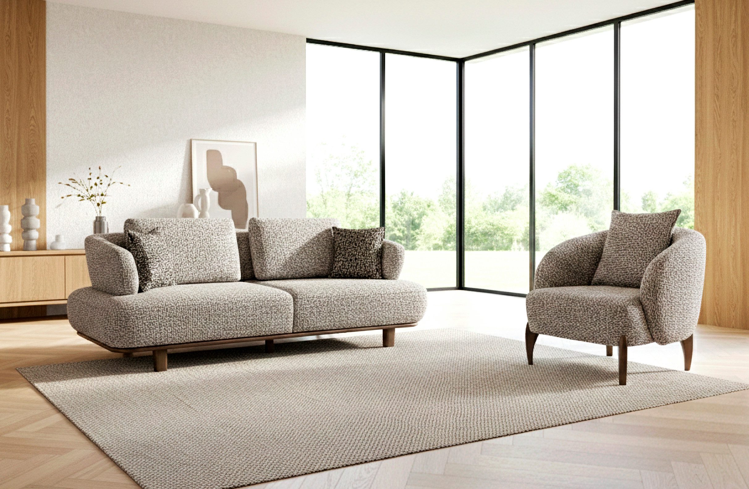 Nobelaa Sofa Sitzgruppe/Sofa Set - Wohnzimmergarnitur "Floravoria" 3+3+1