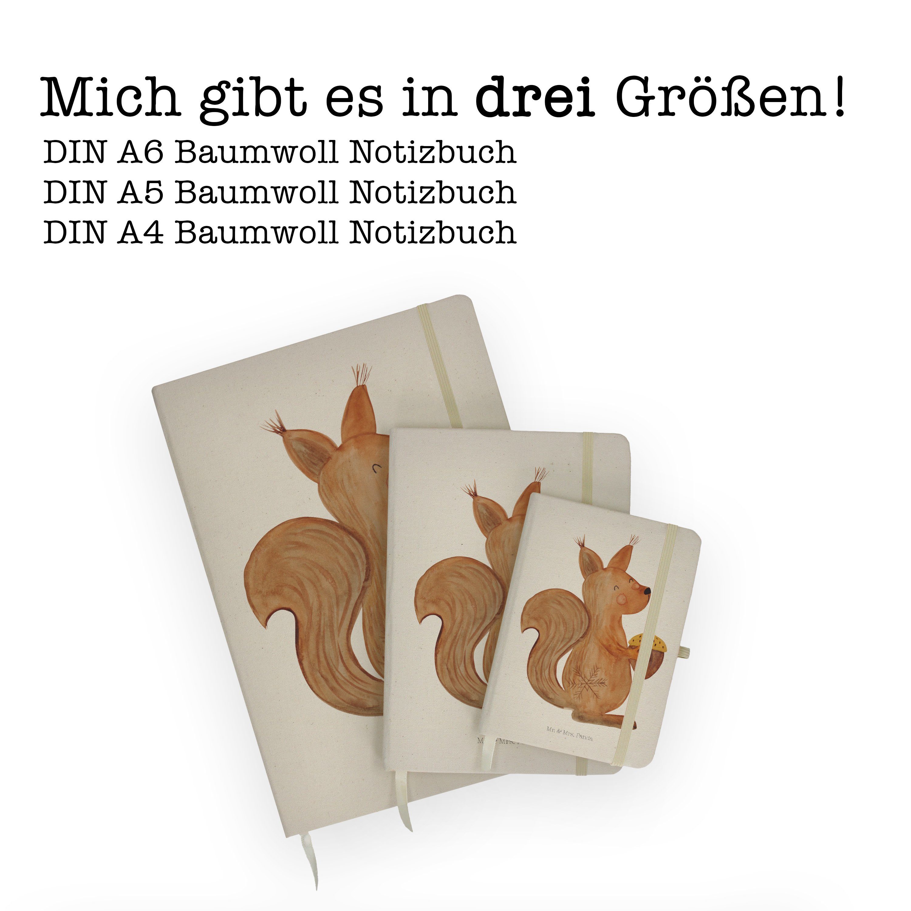 Geschenk, Mrs. Weihnachtsmotiv Panda Notizbuch Weihnachtszeit & - - Eichhörnchen Mr. Transparent