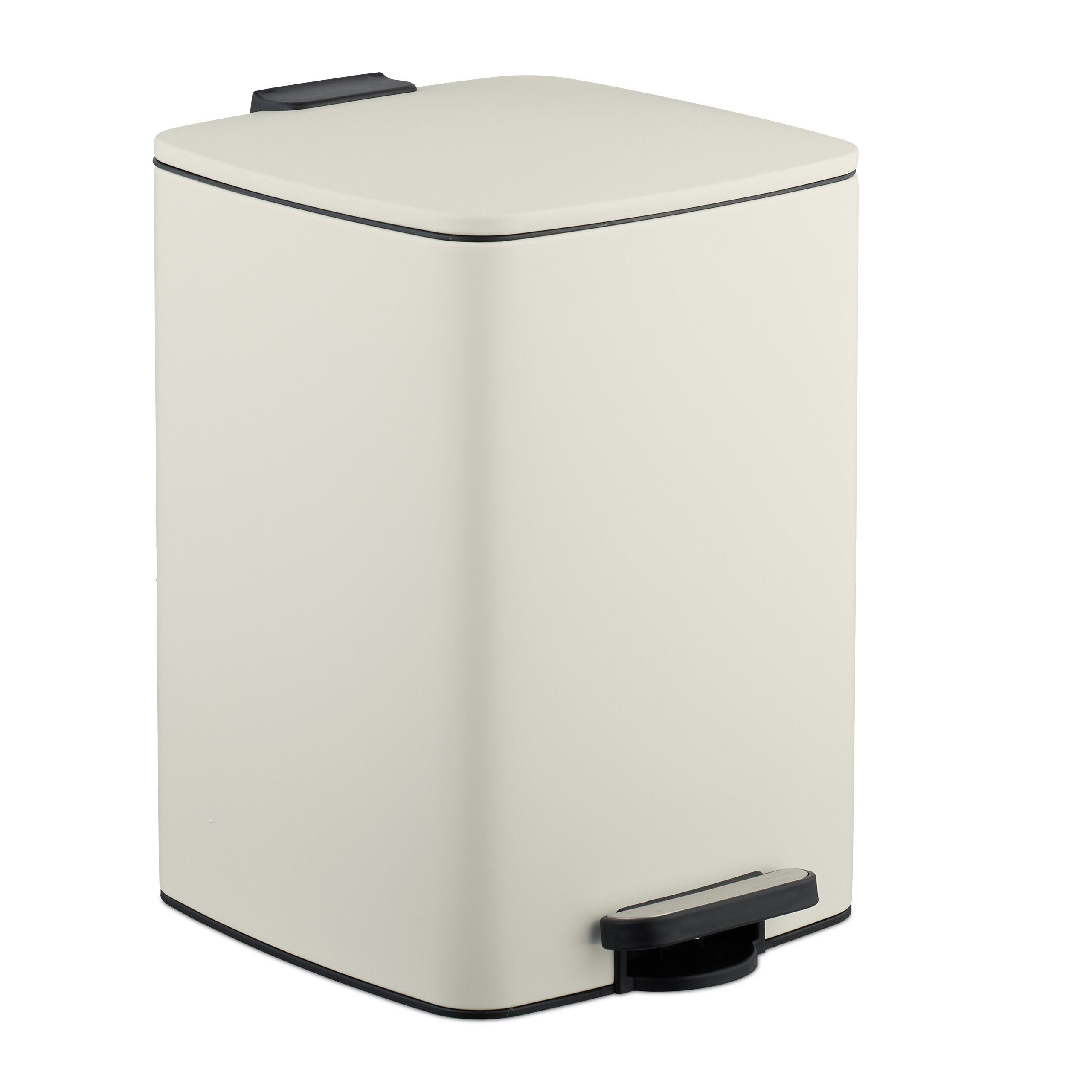 relaxdays Mülleimer Küche 20 Liter mit Müllbeutel, Beige