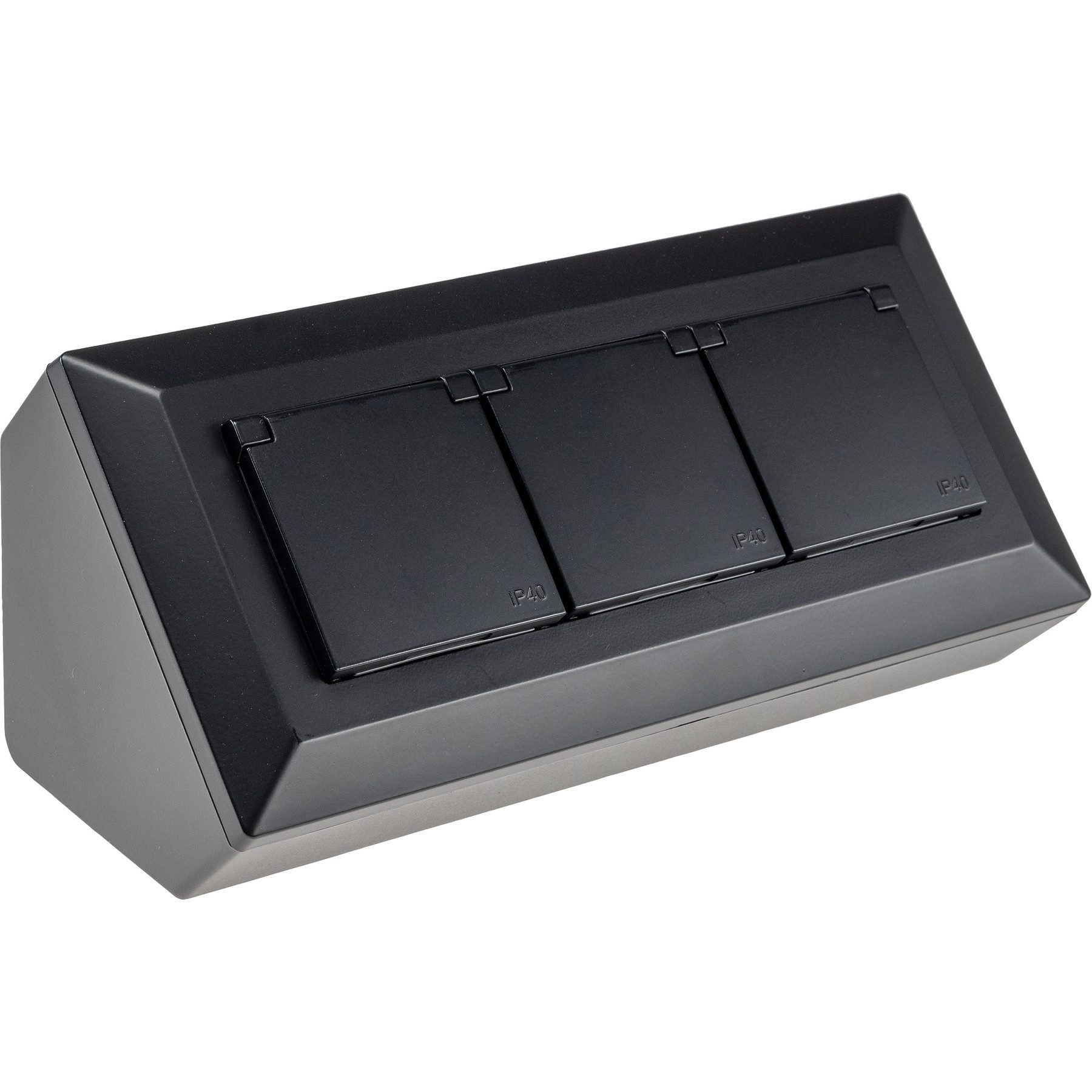 ChiliTec CHILITEC Steckdosenblock 23953, 2-fach, mit Schutzklappen, USB-A+C Einbau-Tischsteckdosenleiste