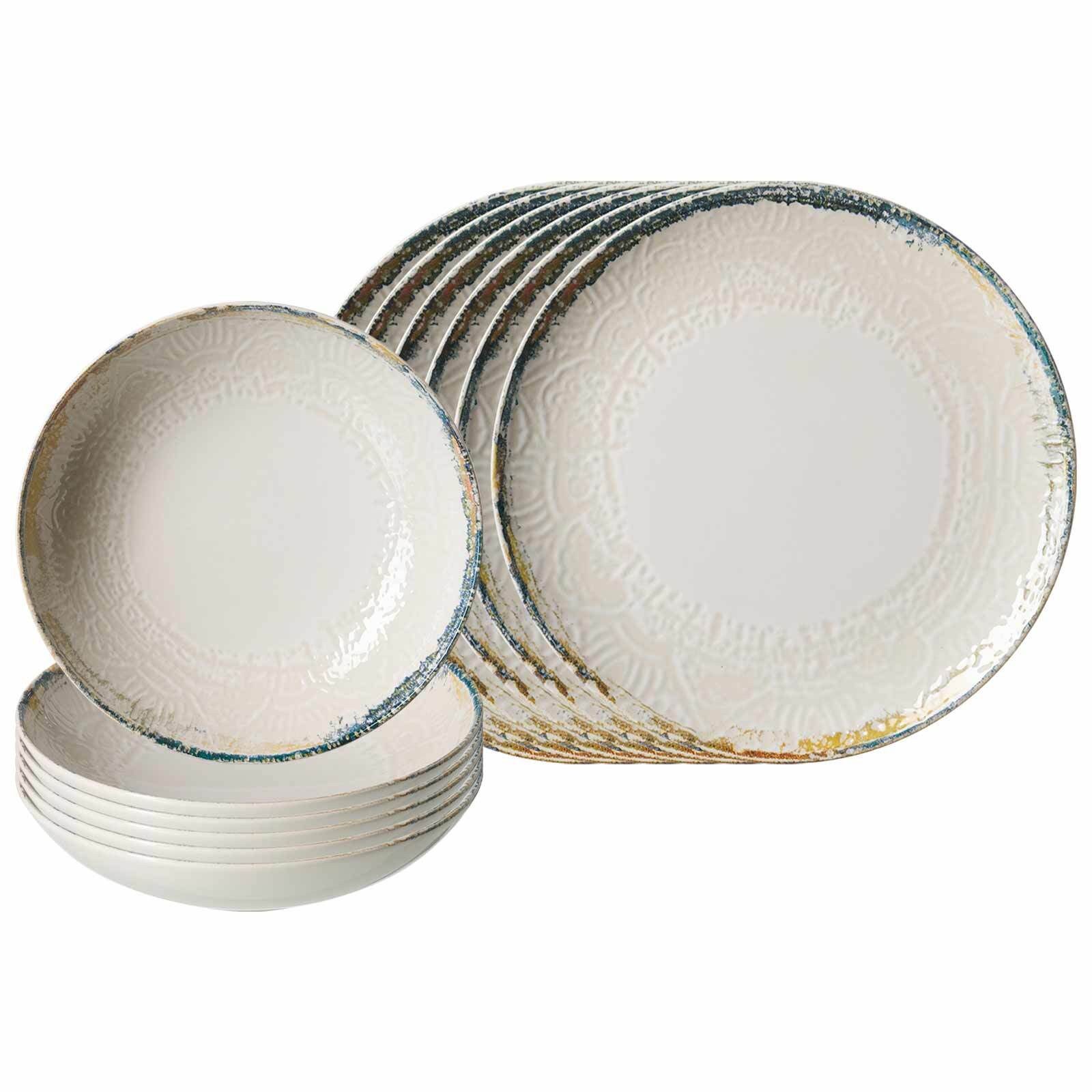 Ritzenhoff & Breker Tafelservice Alfonso Tafelservice 12er Set (12-tlg), 6 Personen, Steinzeug