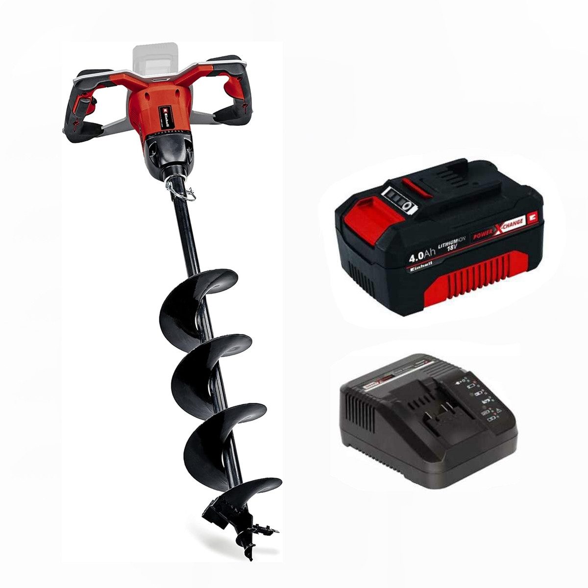 Einhell Erdbohrer Erdbohrer GP-EA 18/150 Li BL-18 V. Ø 150 mm T 80 cm,+ Akku 4.0 Ah