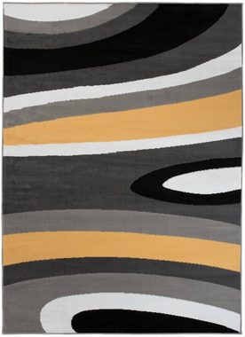 Designteppich Modern Teppich Kurzflor Wohnzimmerteppich Robust und pflegeleicht GRAU, Mazovia, 80 x 150 cm, Fußbodenheizung, Allergiker geeignet, Farbecht, Pflegeleicht