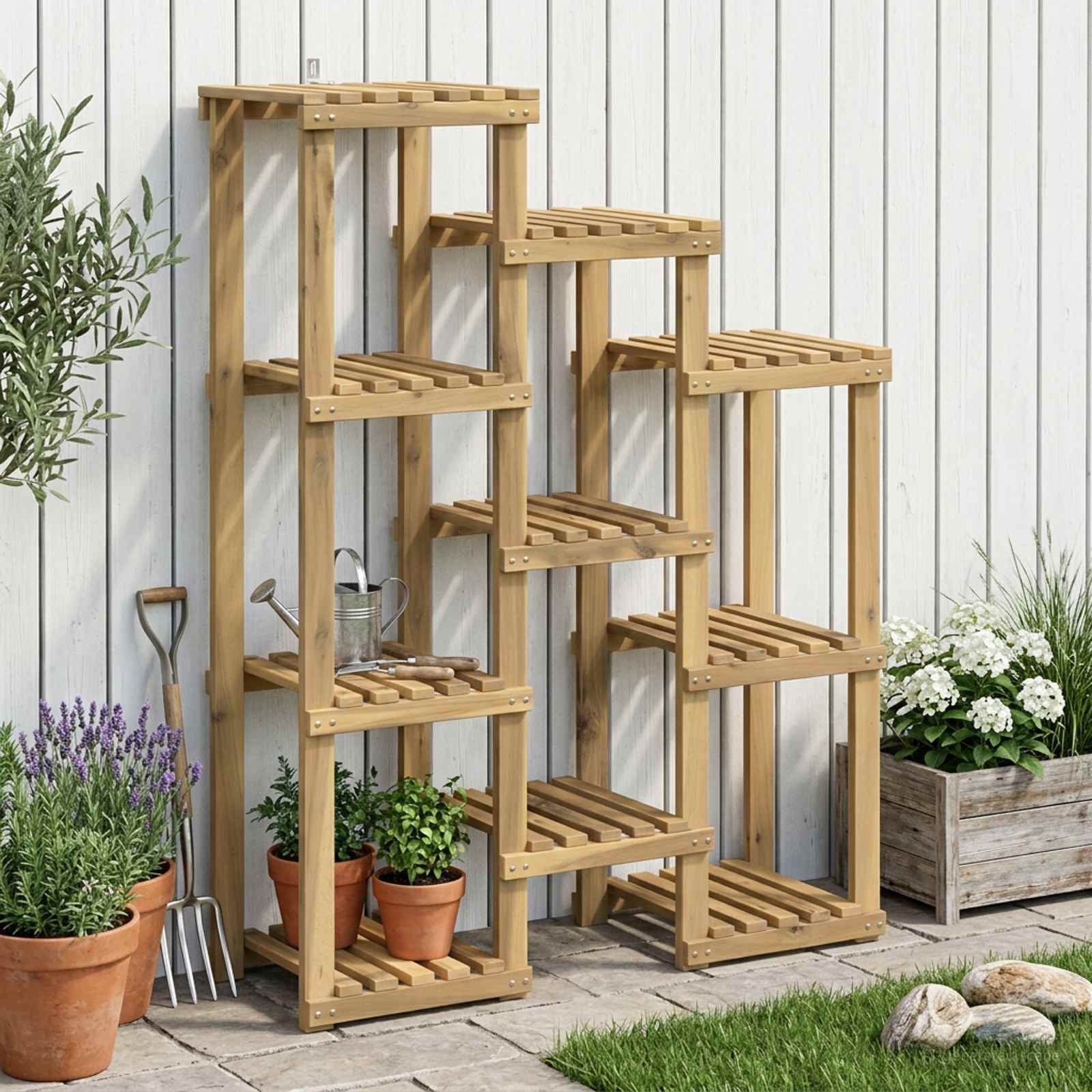 vidaXL Blumenständer Pflanzenständer Weiß 85 x 30 x 114,5 cm Massivholz (1 St)