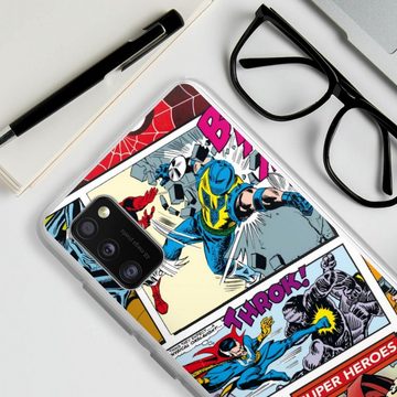 DeinDesign Handyhülle Marvel Retro Comic Blue, Samsung Galaxy A41 Silikon Hülle Bumper Case Handy Schutzhülle