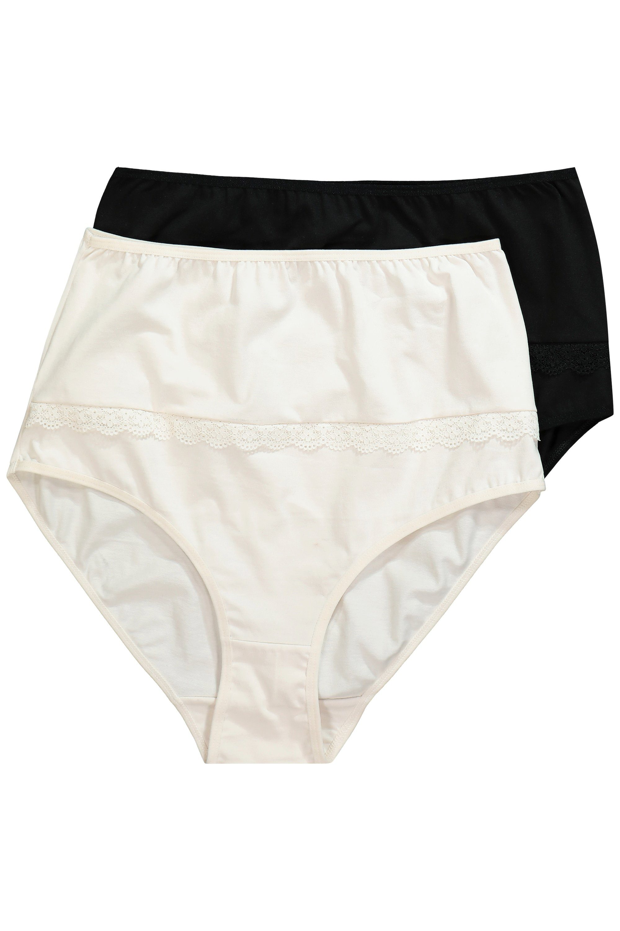 Ulla Popken Slip Slips 2er-Pack Blüten/uni Biobaumwolle Ulla Popken Slip Slips 2er-Pack Blüten/uni Biobaumwolle
