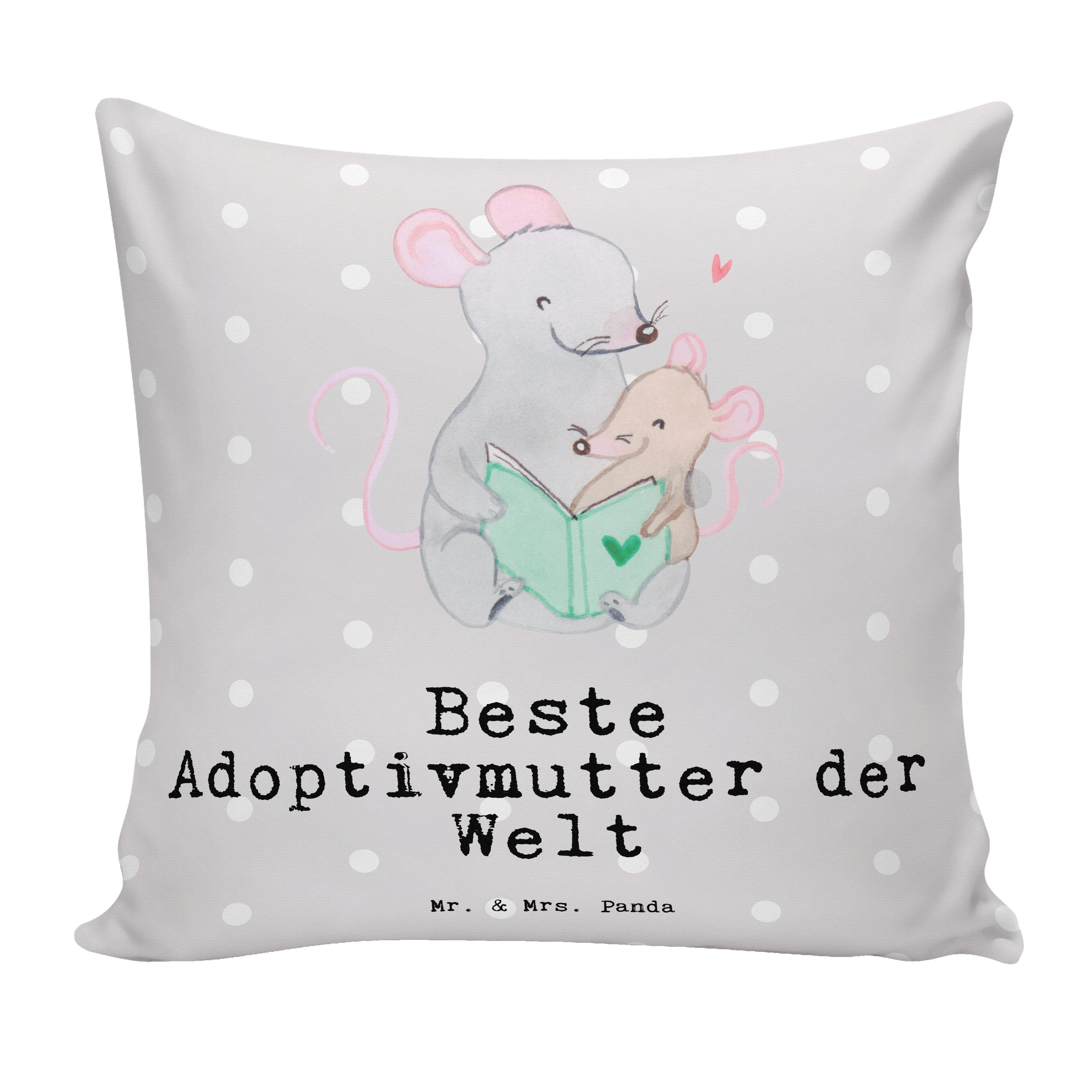 Mr. & Mrs. Panda Dekokissen Beste Grau Pastell - Danke, Geschenk, - der Maus S Welt Adoptivmutter