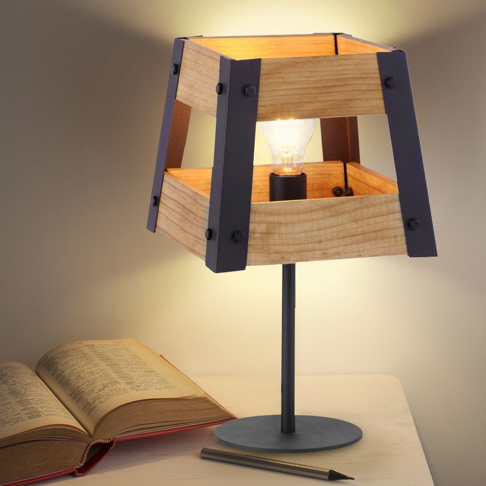 Nacht Schlaf Lese Holz inklusive, Retro Eisen Lampe nicht etc-shop Tischleuchte, Schreib Leuchtmittel Leuchte Tisch