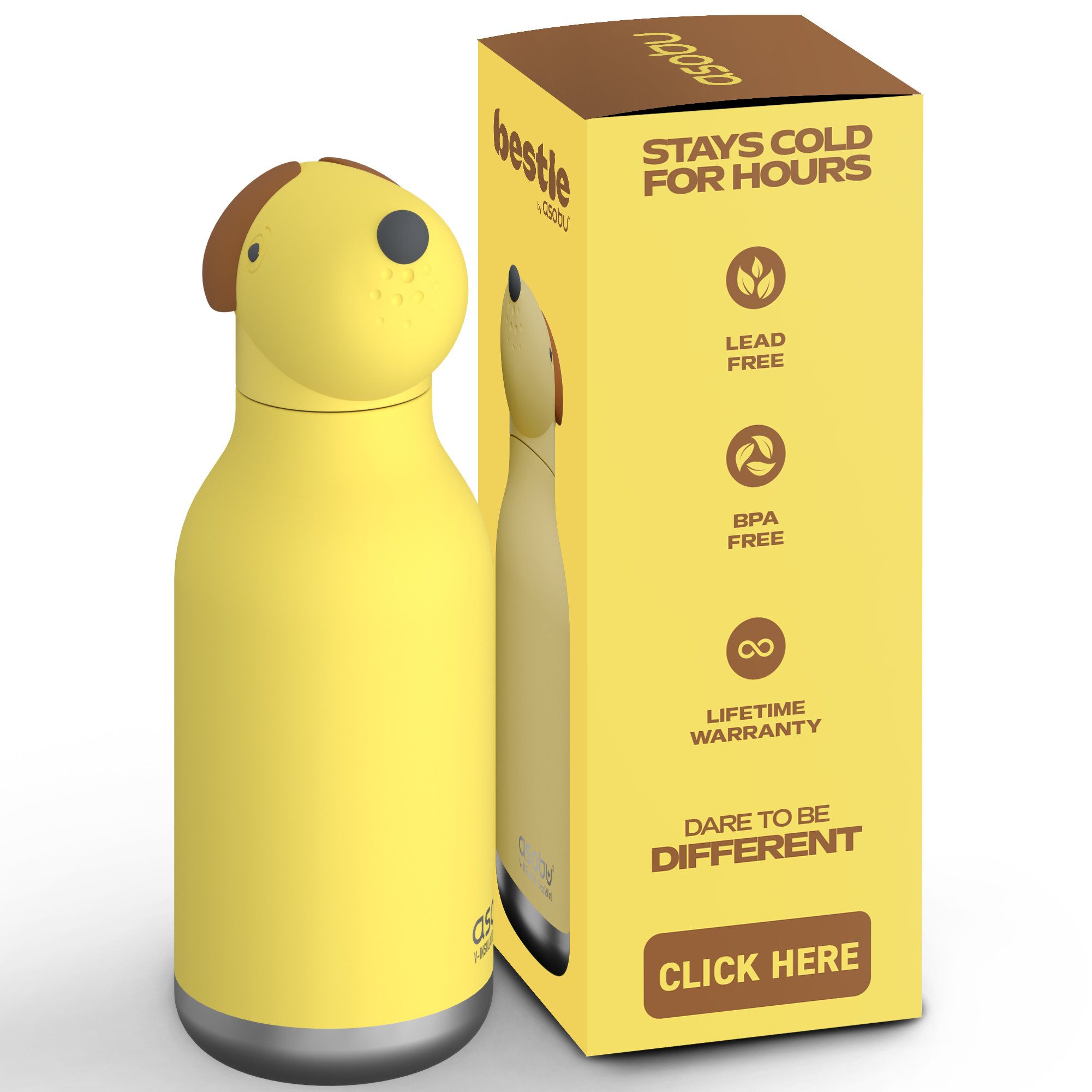 ASOBU Trinkflasche Asobu® Kindertrinkflasche BESTIE mit Strohhalm 460ml