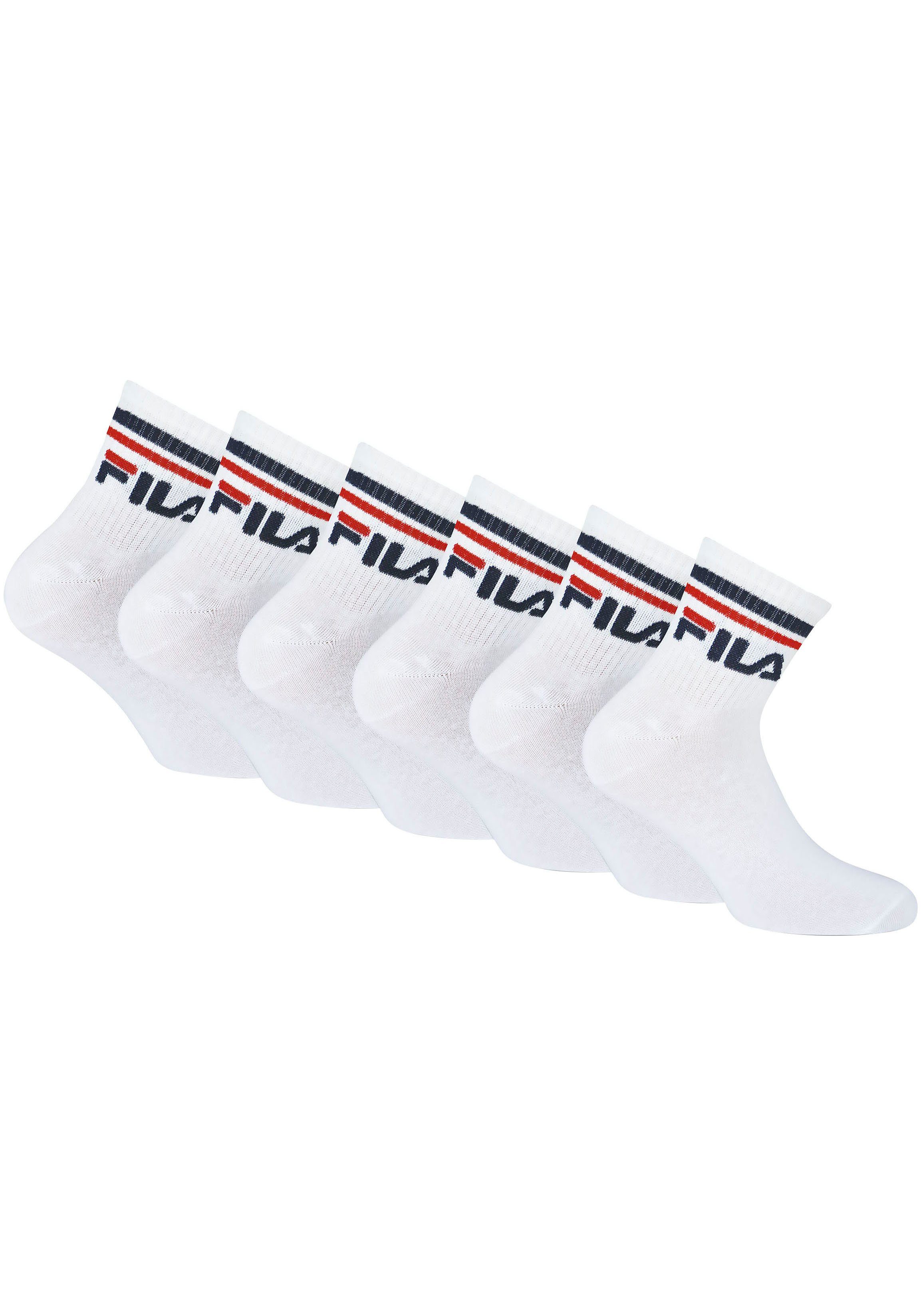 Fila Kurzsocken UNISEX QUARTER PLAIN SOCKS (6-Paar) mit Logo-Schriftzug
