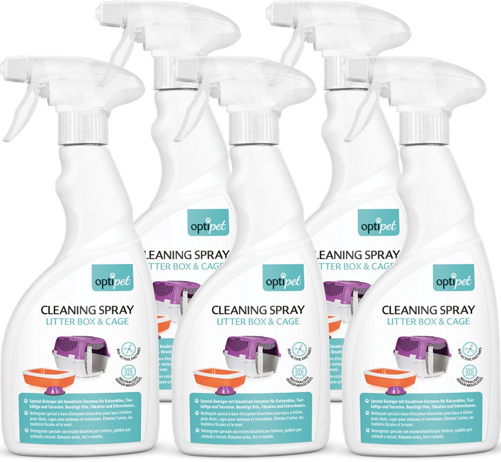 OptiPet Toiletten-Spray OPTIPET KATZENKLO REINIGER (5-St), Geruchsentferner für Katzentoiletten