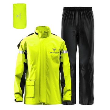 Lixada Regenanzug Herren Motorrad Regenanzug,Reflektierende wasserdichte Regenjacke+Hose (M), Regenbekleidung Set für Fahrradfahren Radfahren Angeln Camping Wandern