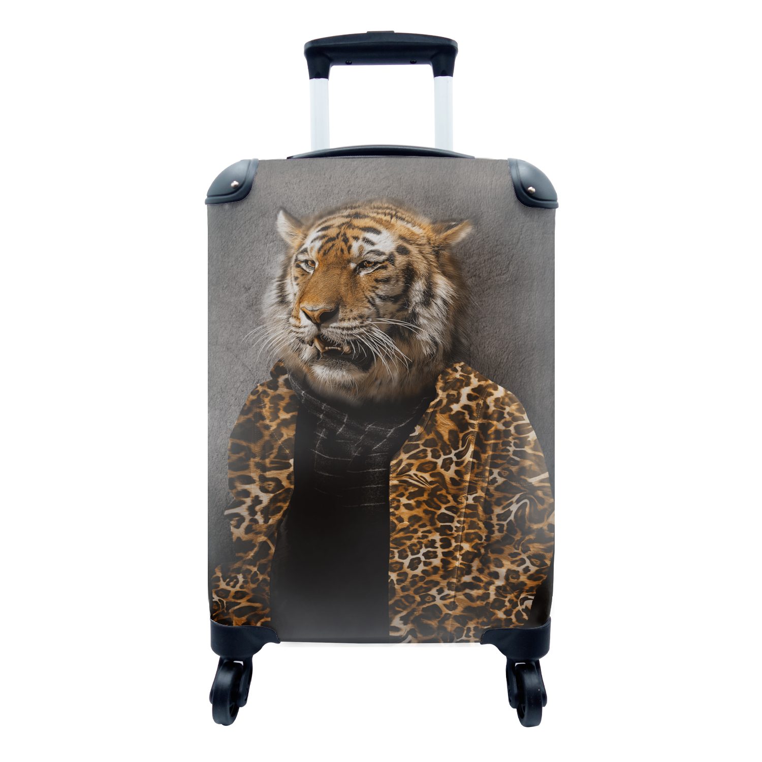 - Reisekoffer für mit Tiger Alt Ferien, 4 Trolley, Rollen, Handgepäckkoffer MuchoWow Reisetasche - Anzug, Handgepäck rollen,