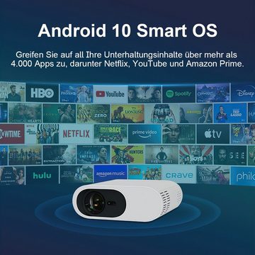 Welikera 10000 LM Tragbarer 4K Android Projektor,Full HD Heimkino-Erlebnis Beamer