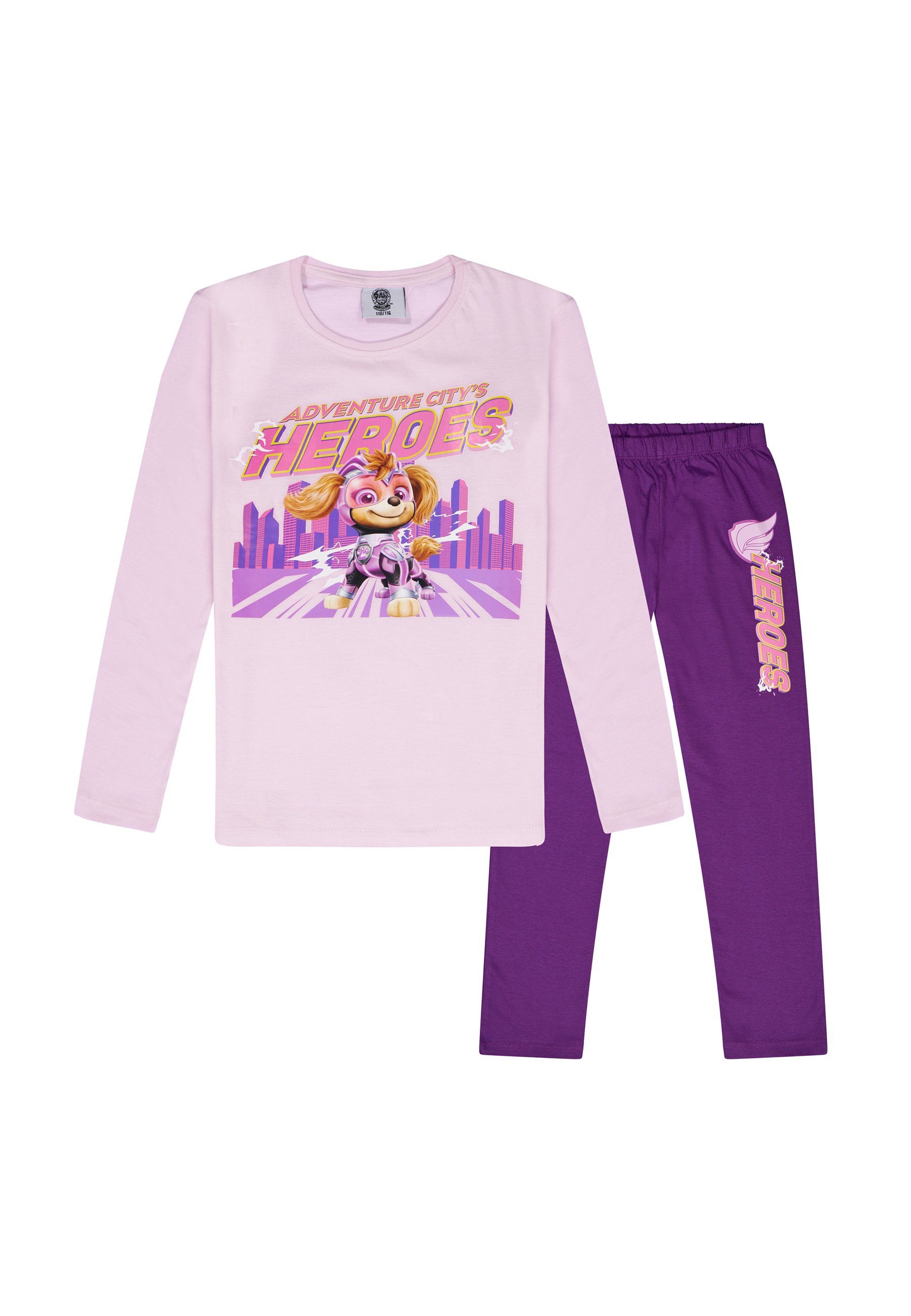 PAW PATROL Schlafanzug Mädchen Pyjama-Set Skye langarm Shirt + Hose (2 tlg)