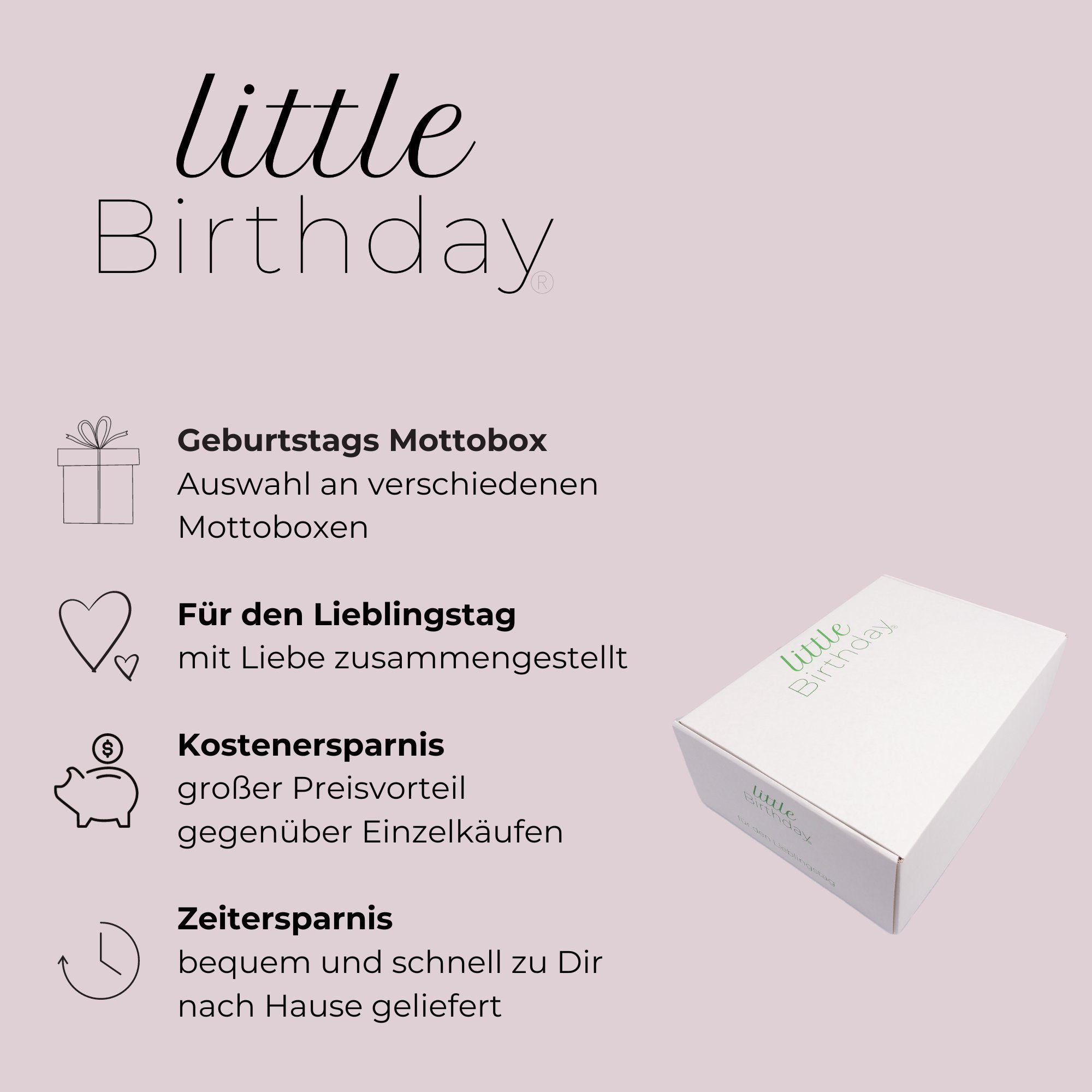 einem für Einhorn Mottobox für little Teile aus Birthday 10 Set Papierdekoration Kinder, 138 - Birthday little Kindergeburtstag,