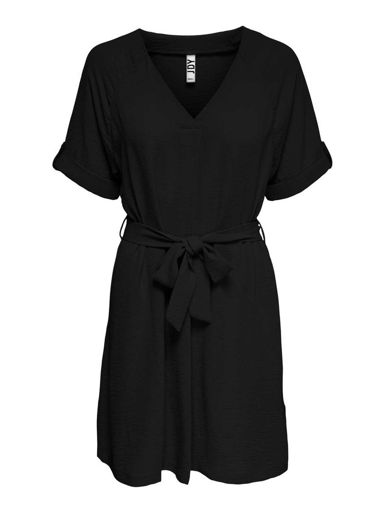 Blusen Shirtkleid JACQUELINE YONG Lockeres Kurzarm Schwarz Kleid in JDYDIVYA (lang) 4154 de
