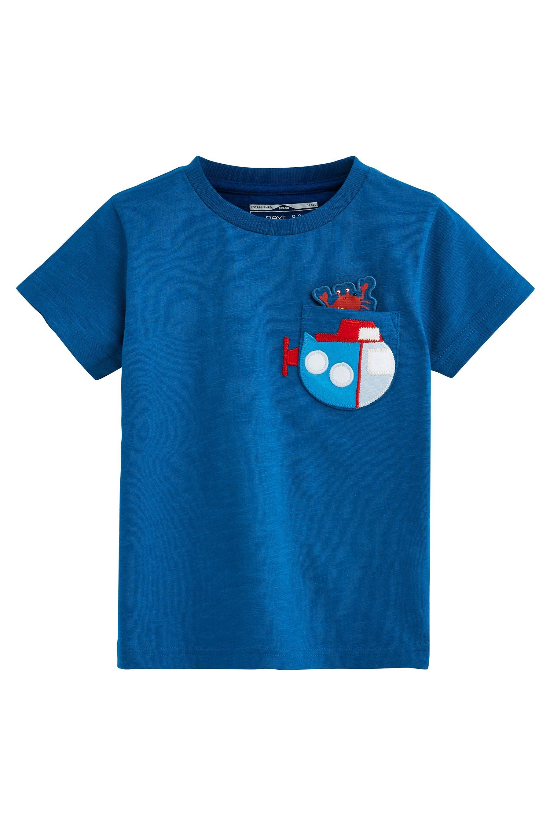 (3-tlg) Next Pack Blue Kurzarm-T-Shirts mit 3er Figur, T-Shirt Boats