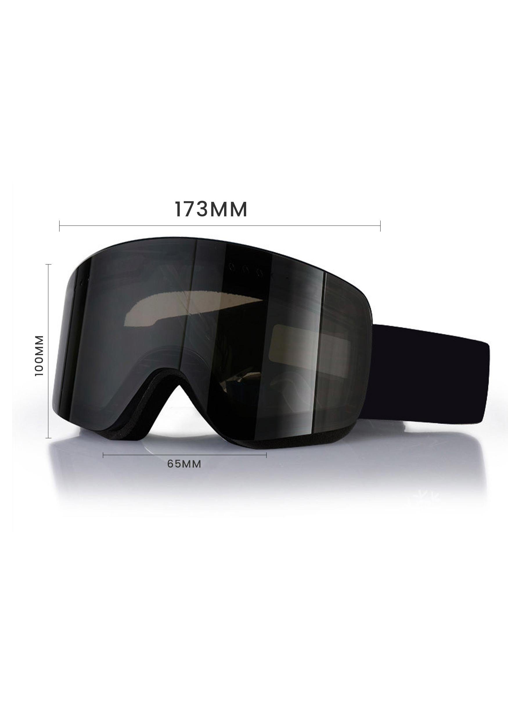 2 Skibrille Kugelförmiges MAGICSHE Snowboardbrille Magnet Zweilagiges Objektiv Design