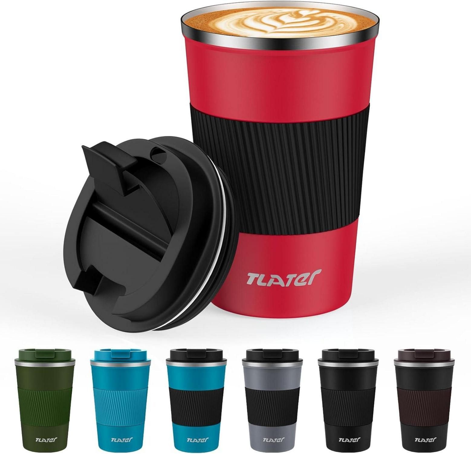 LuxusKollektion Thermobecher Tlater 380ml Stainless Steel Travel Coffee Mug Leak-proof Thermal