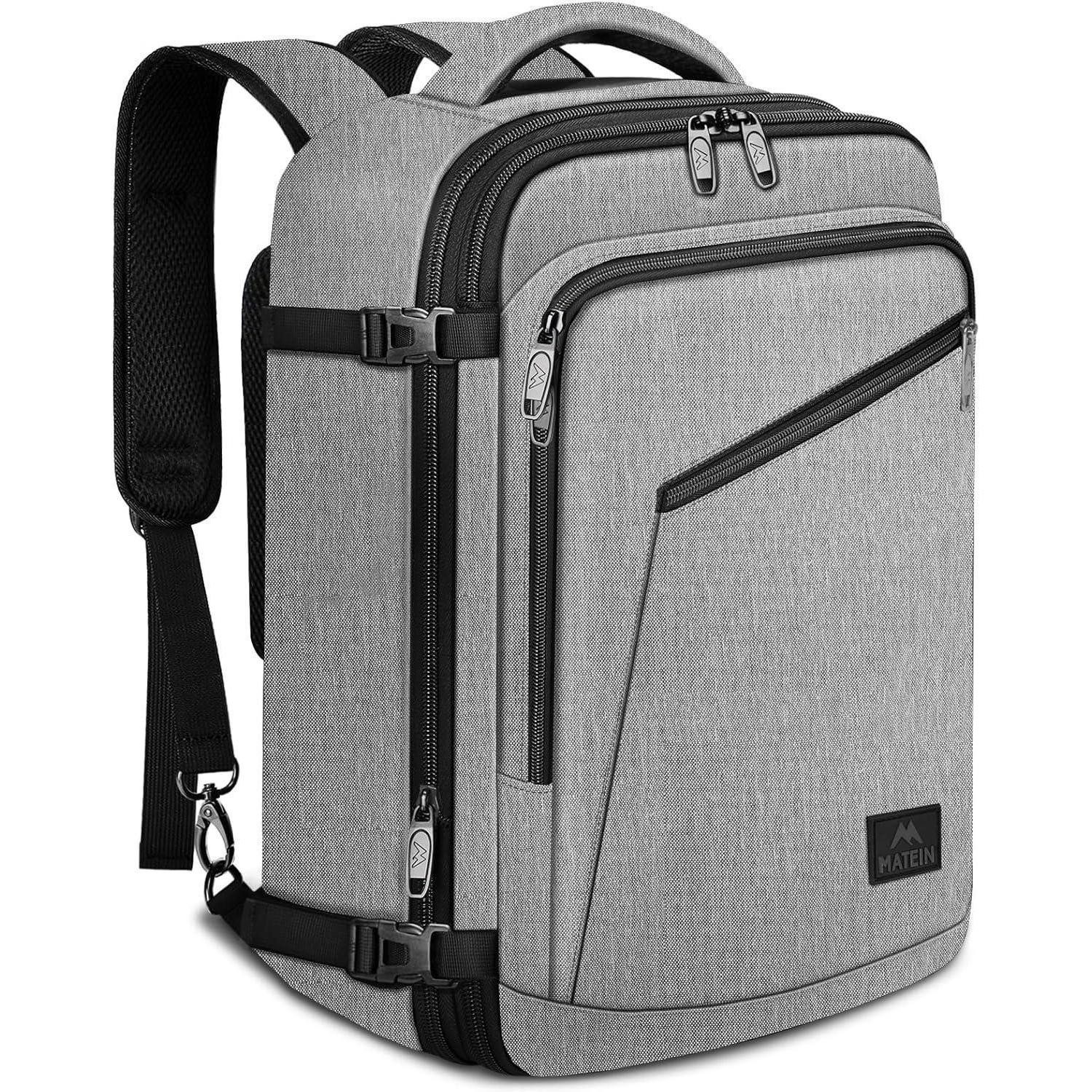 Reiserucksack Rucksack Groß Herren 50L Erweiterbar Air France 55x35x25cm Grau