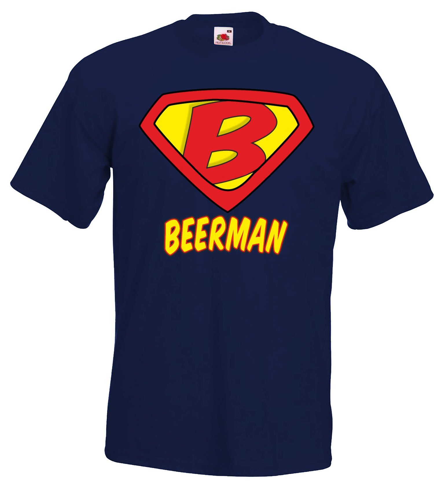 Youth Designz T-Shirt Beerman Herren Frontprint Helden witzigem Shirt mit Navyblau