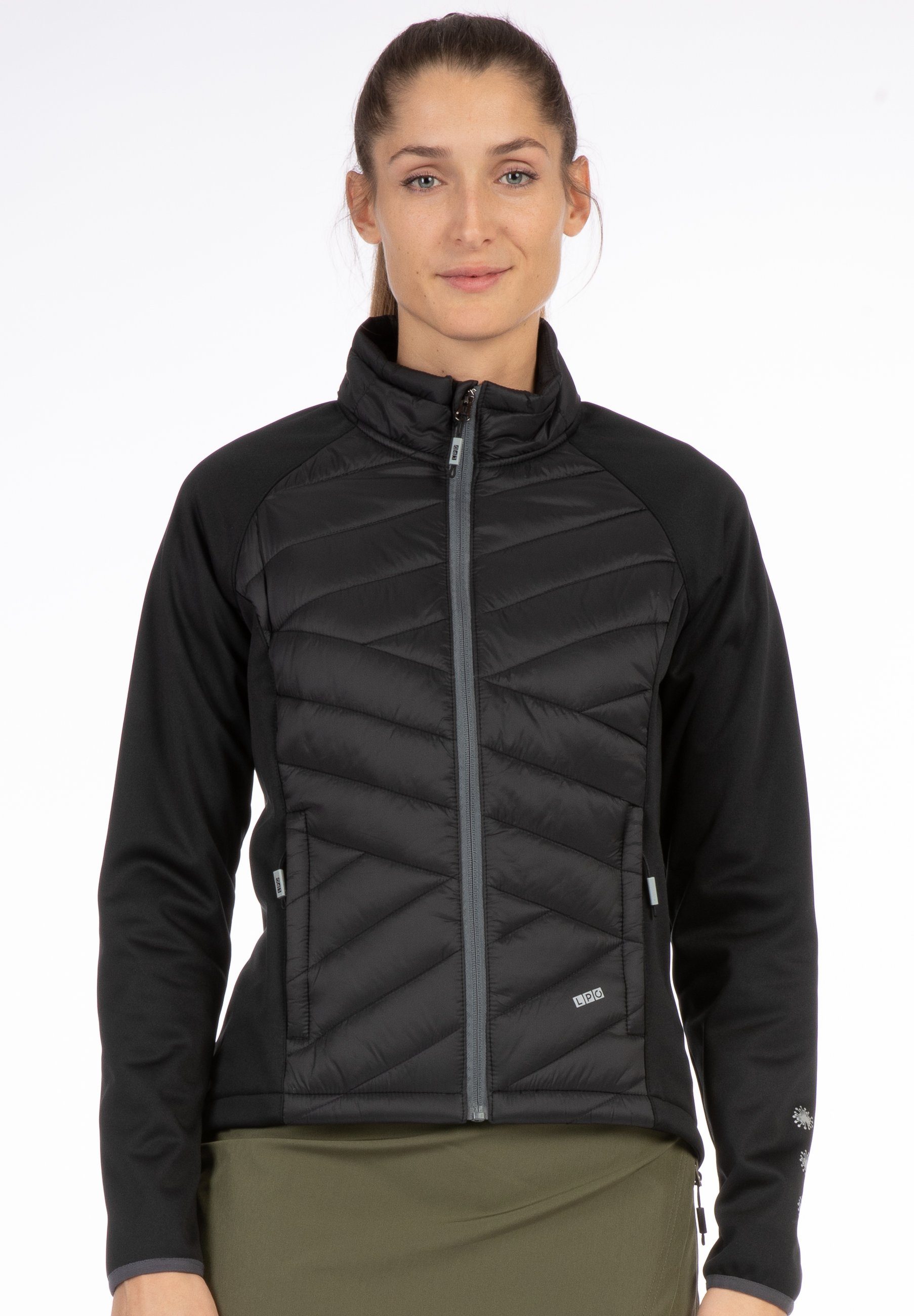 DEPROC Active Strickfleecejacke EDINA CS WOMEN Fleecejacke, Outdoorjacke, Sportjacke mit Kapuze, auch in Großen Größen black