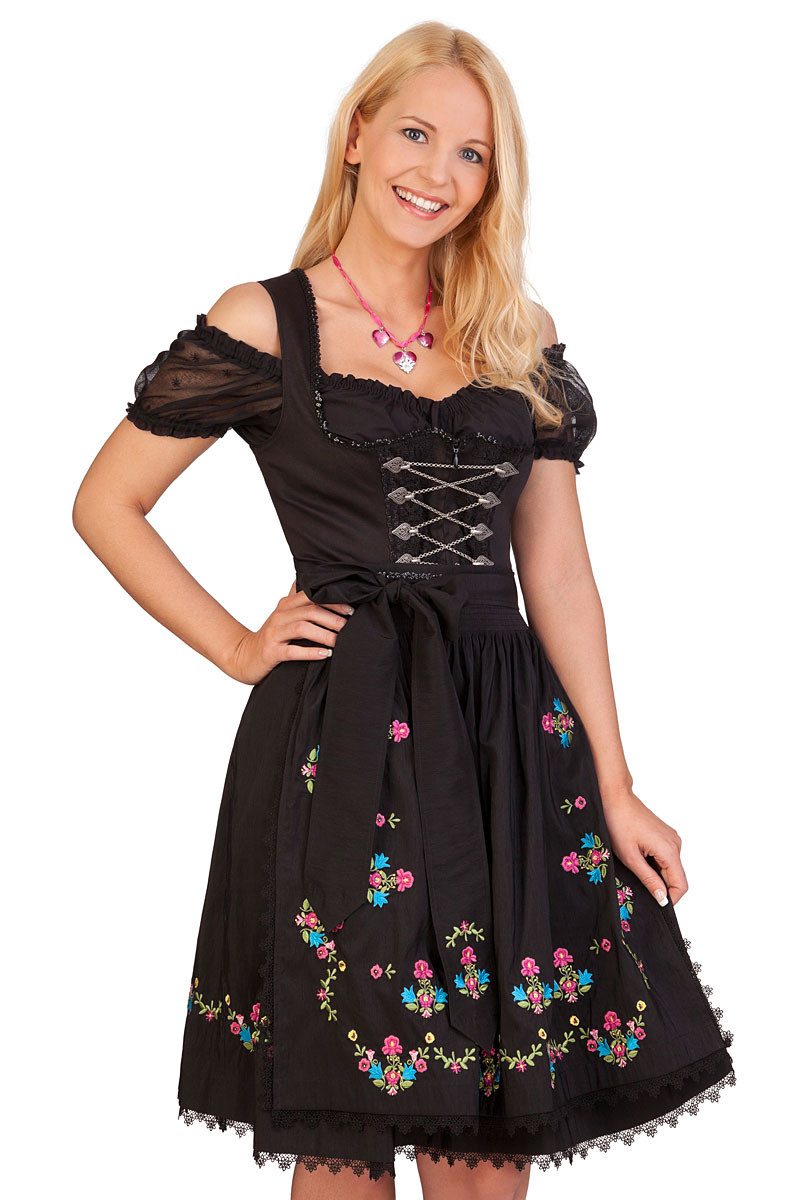 KRÜGER COLLECTION Dirndl Midi Dirndl 2tlg. - BLACKY - schwarz günstig online kaufen