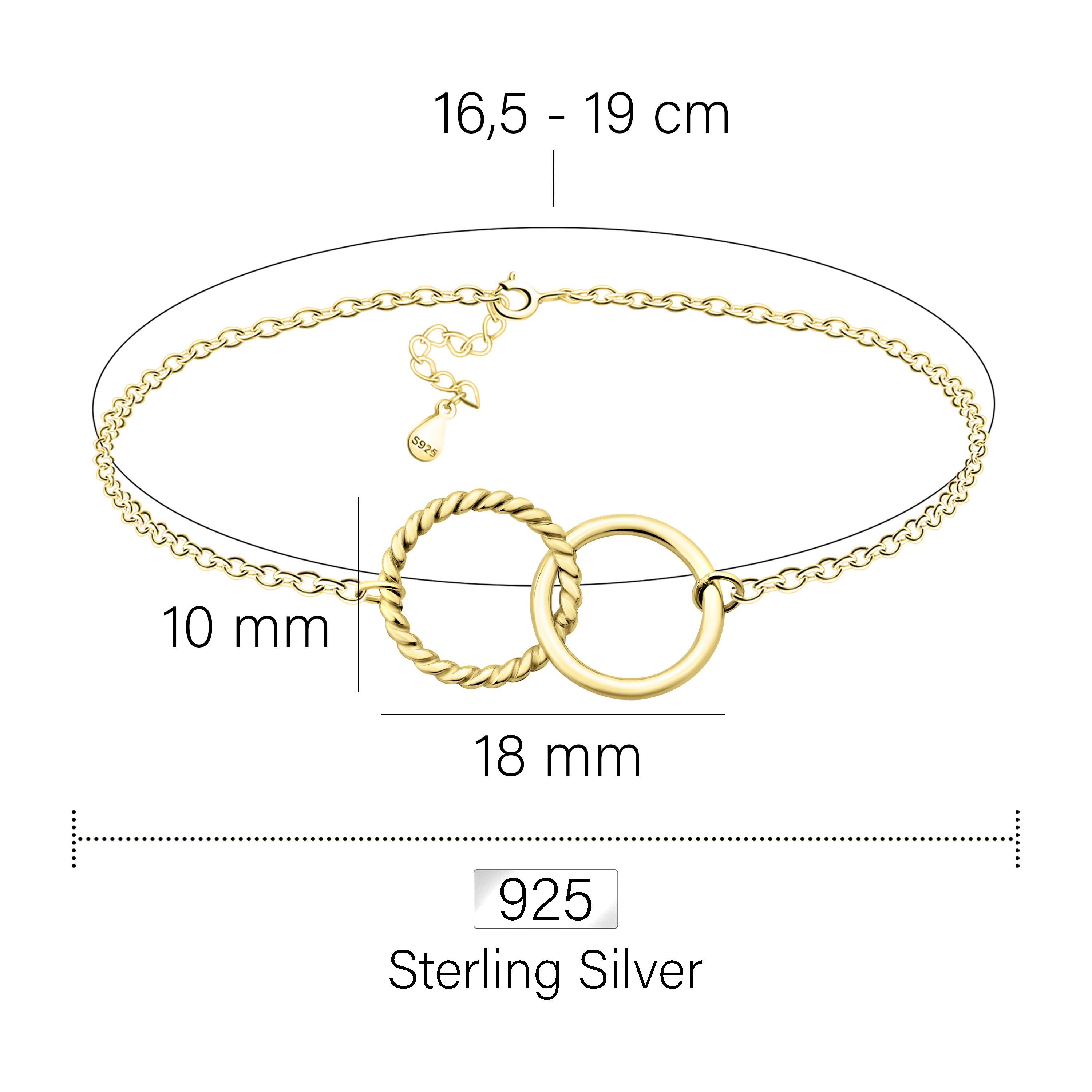 925 Milani gold Sofia Kreise Schmuck (Armband), Silber Damen Armband