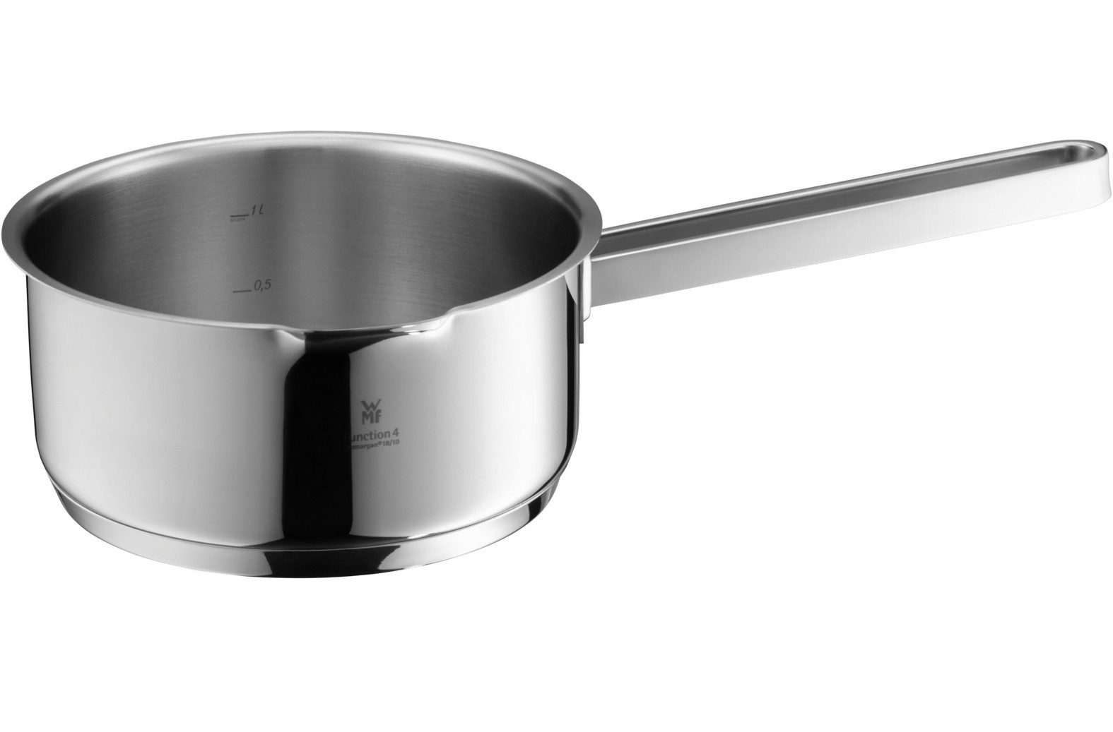 WMF Milchtopf Function 4 Advanced, Cromargan Edelstahl poliert (Stielkasserolle, 1-tlg., 1,4l), Innenskalierung