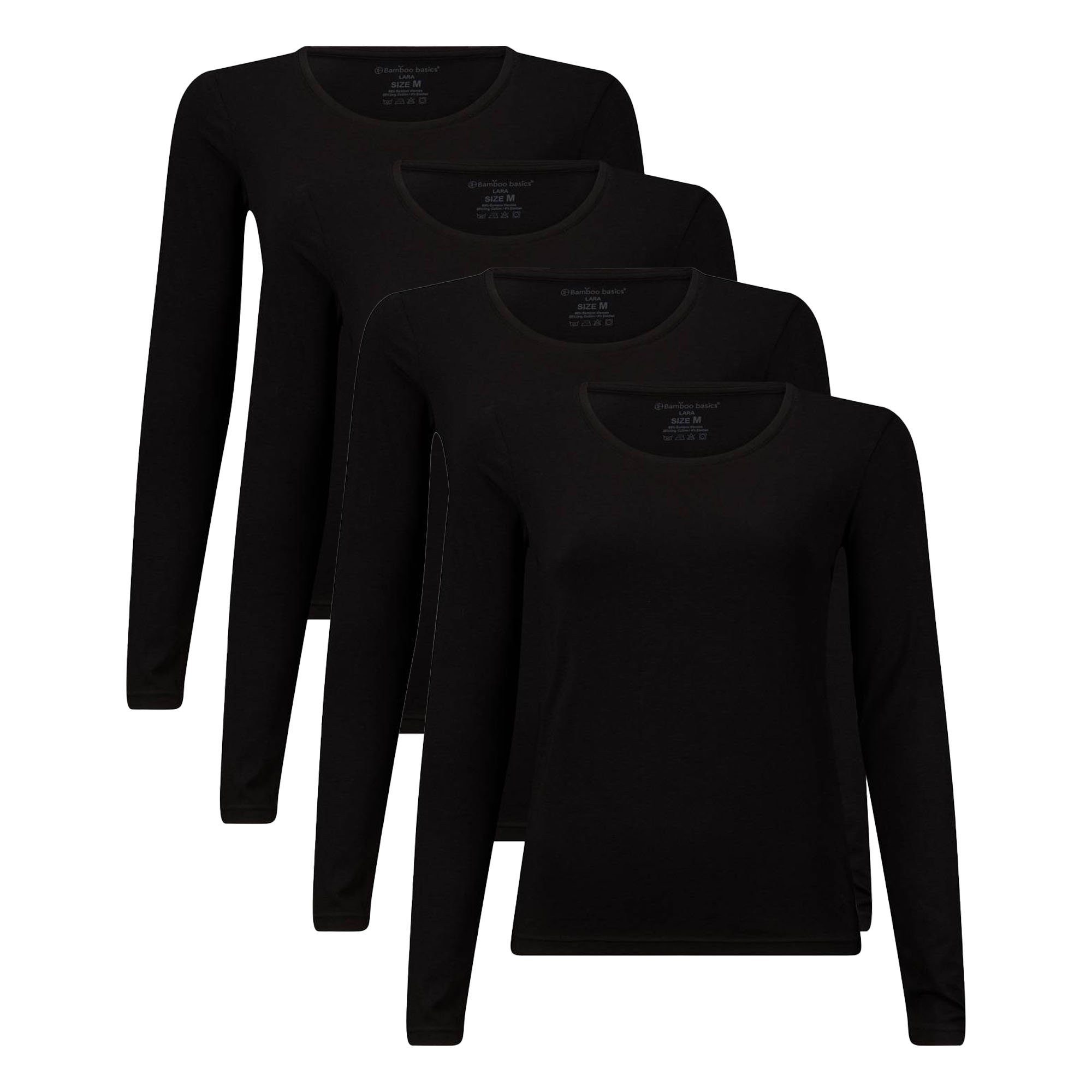 Unterhemd Damen Longsleeve 4er Pack Viskose LARA