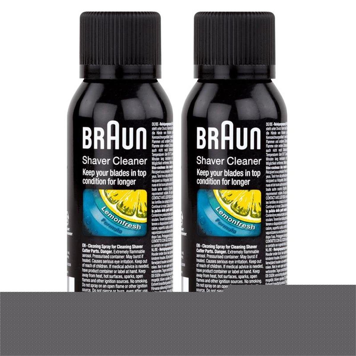 Braun 2x Braun Shaver Cleaner - Reinigungsspray fürRasierapparat Elektrorasierer Reinigungslösung | Rasierer-Reinigungsmittel