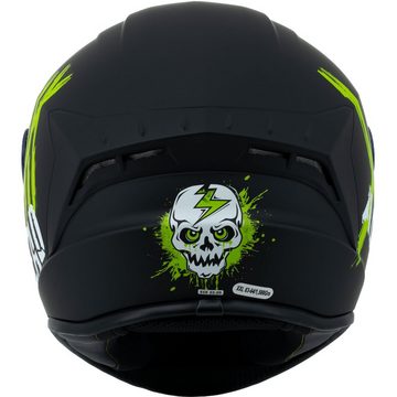 Broken Head Motorradhelm Adrenalin Therapy 4X Schwarz-Weiß (mit klarem und grün/blau verspiegeltem Visier), inklusive 2 Visieren