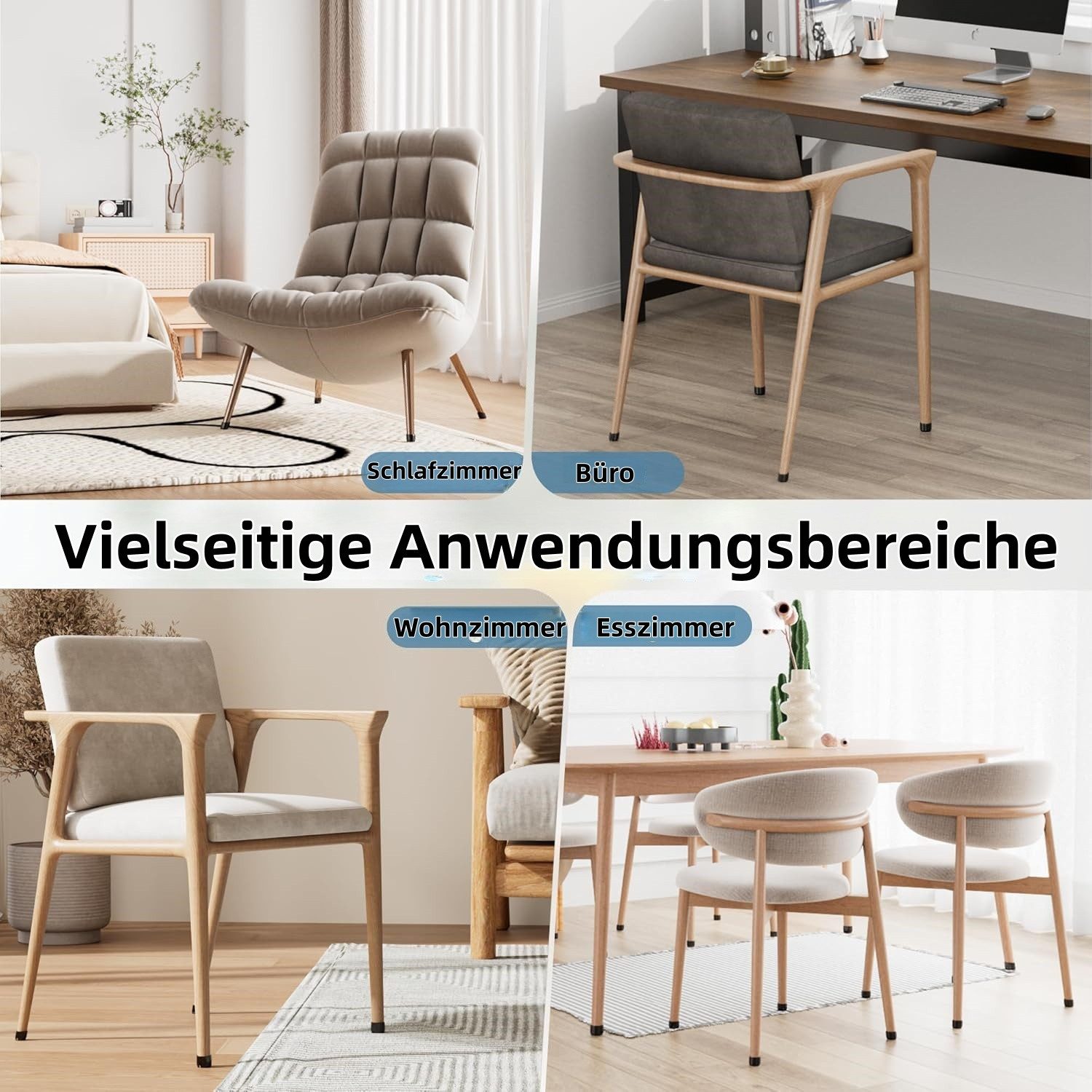 Agger Möbelfuß Stuhlbeinkappen 10 Stück,Silikon Stuhlbeinschoner mit Filzgleiter, (Kratzschutz für den Boden & Lärmminderung), Geeignet für Rund Schräge Stuhlbeine