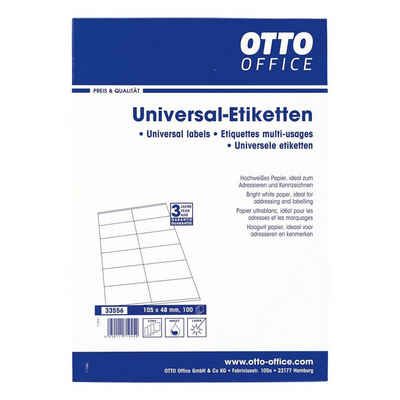 Otto Office Etiketten Standard, 1200 Stück, Adresse (105x48 mm), selbstklebend