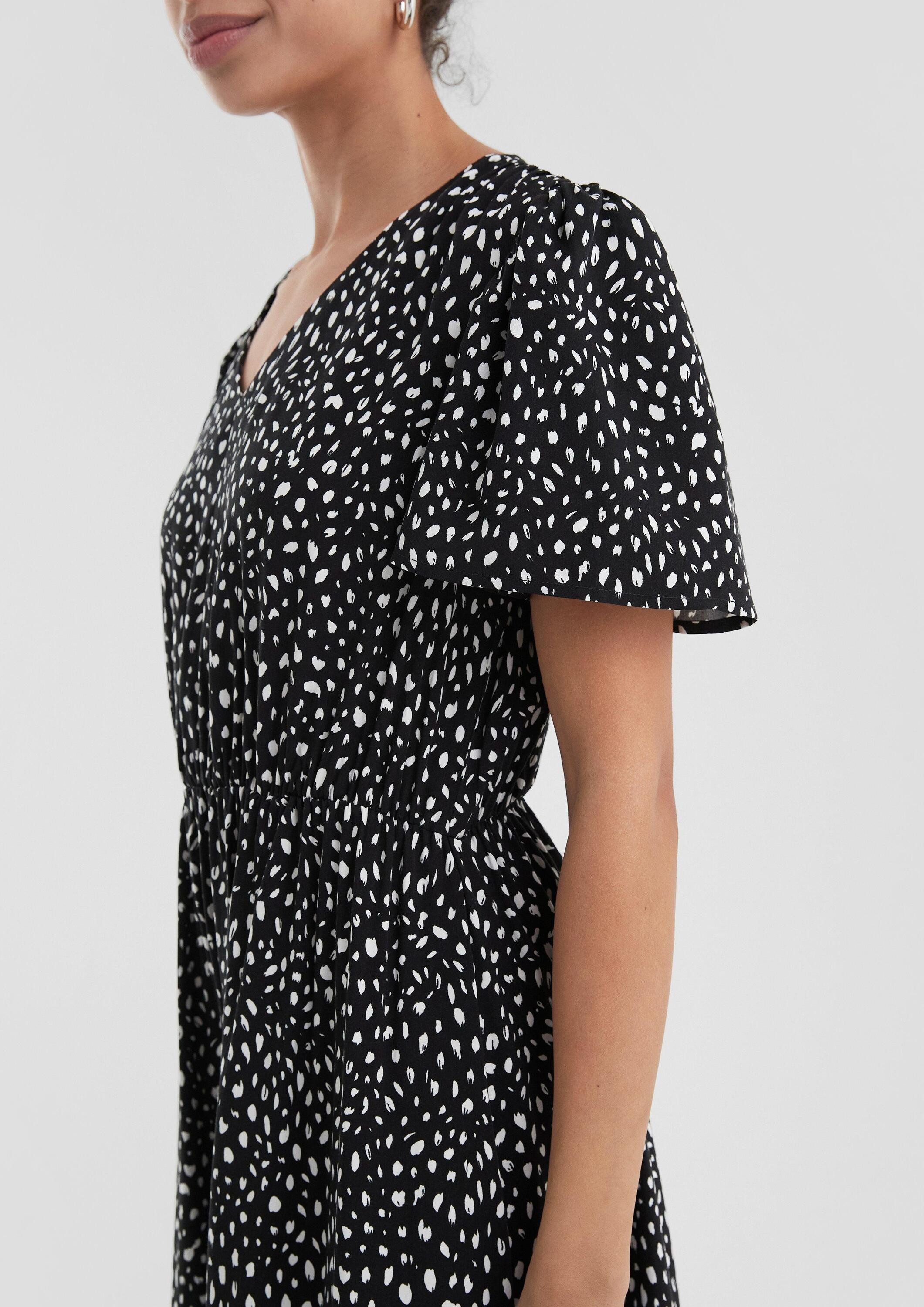 QS Midikleid Kleid Viskosekleid mit All-over-Print