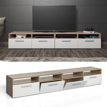 Vicco Lowboard Fernsehschrank Sideboard DIEGO Sonoma / Weiß 2-er Set