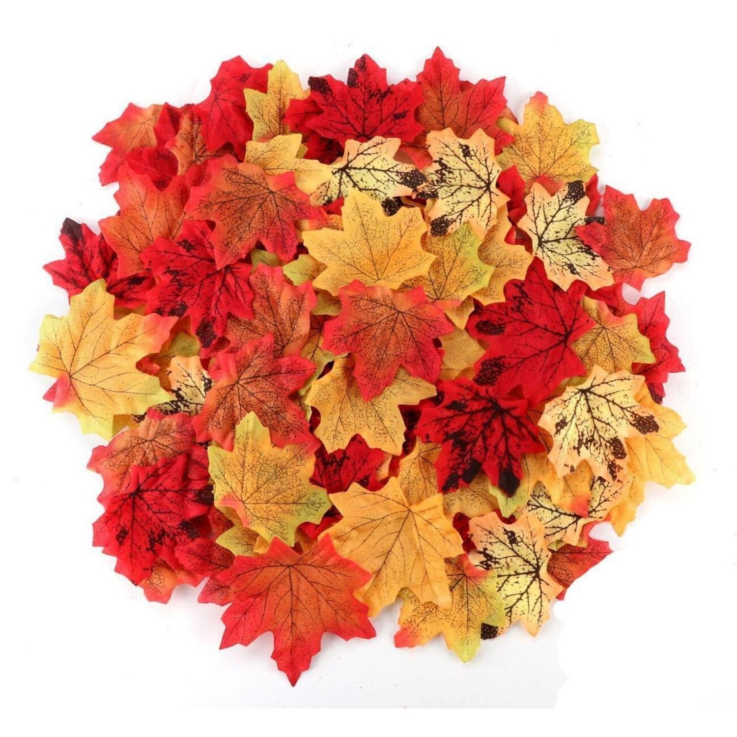 LuxusKollektion Girlande Deko Ahornblätter 500 Stk 8cm Herbstblätter Künstlich