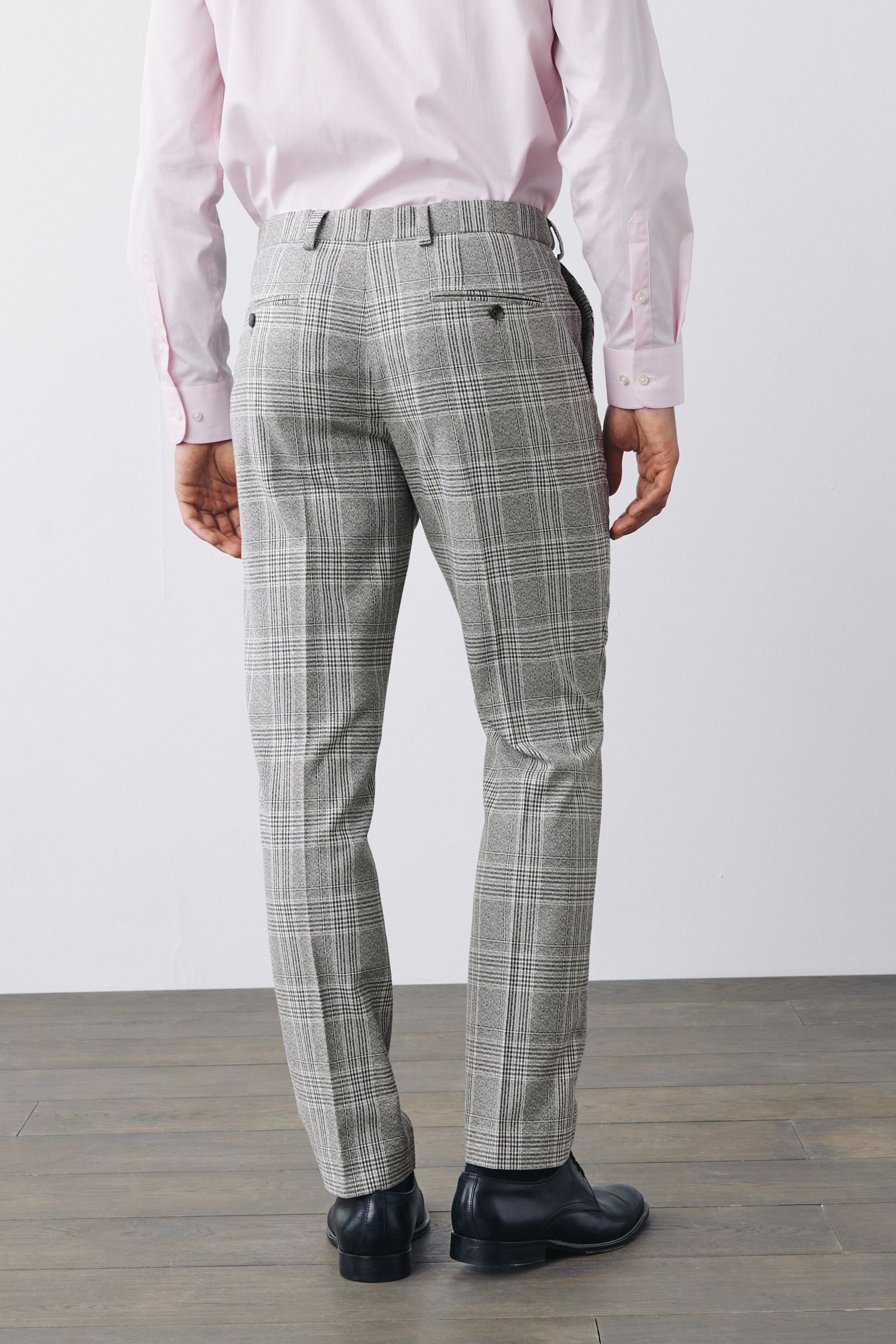 Grey Anzug Anzughose Light Skinny-Fit-Hose Karomuster: (1-tlg) Next mit