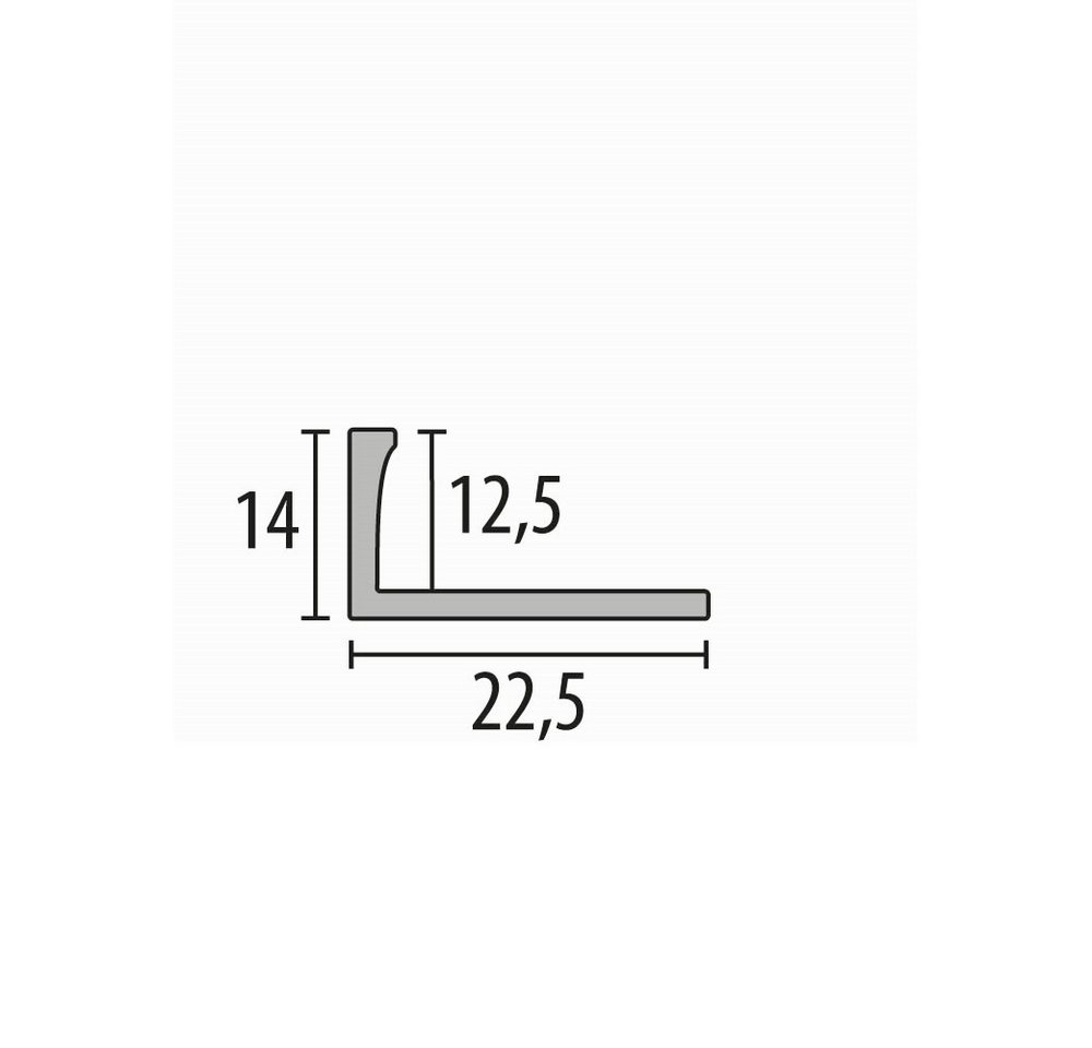 Thumbnail - Küberit Anschlussprofil 14 x 22.5 x 2500 mm Einfassprofil Messing Poliert Geschlossen Gestanzt