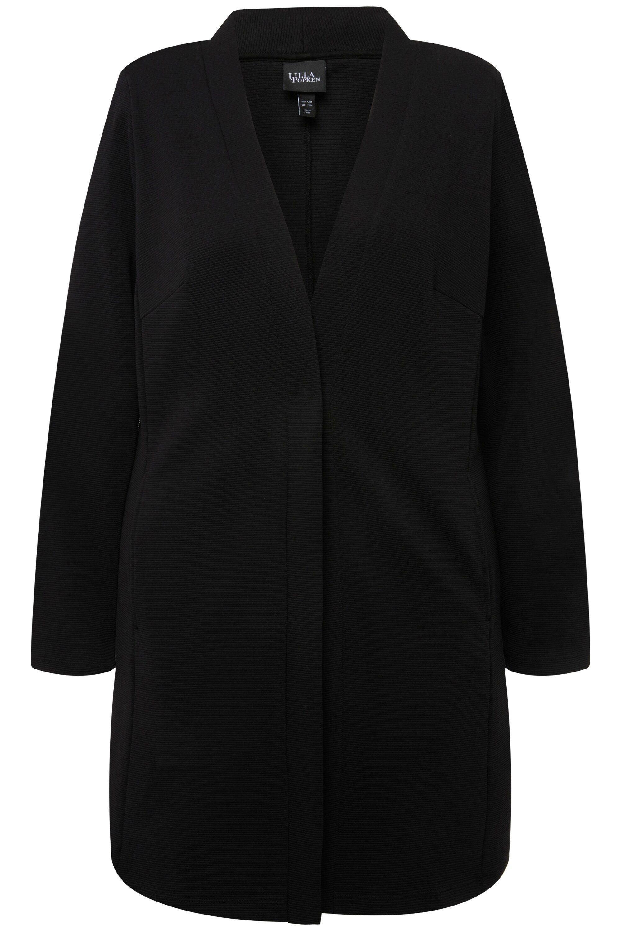 Ulla Popken Sommerjacke Jerseyjacke V-Ausschnitt Druckknopf günstig online kaufen