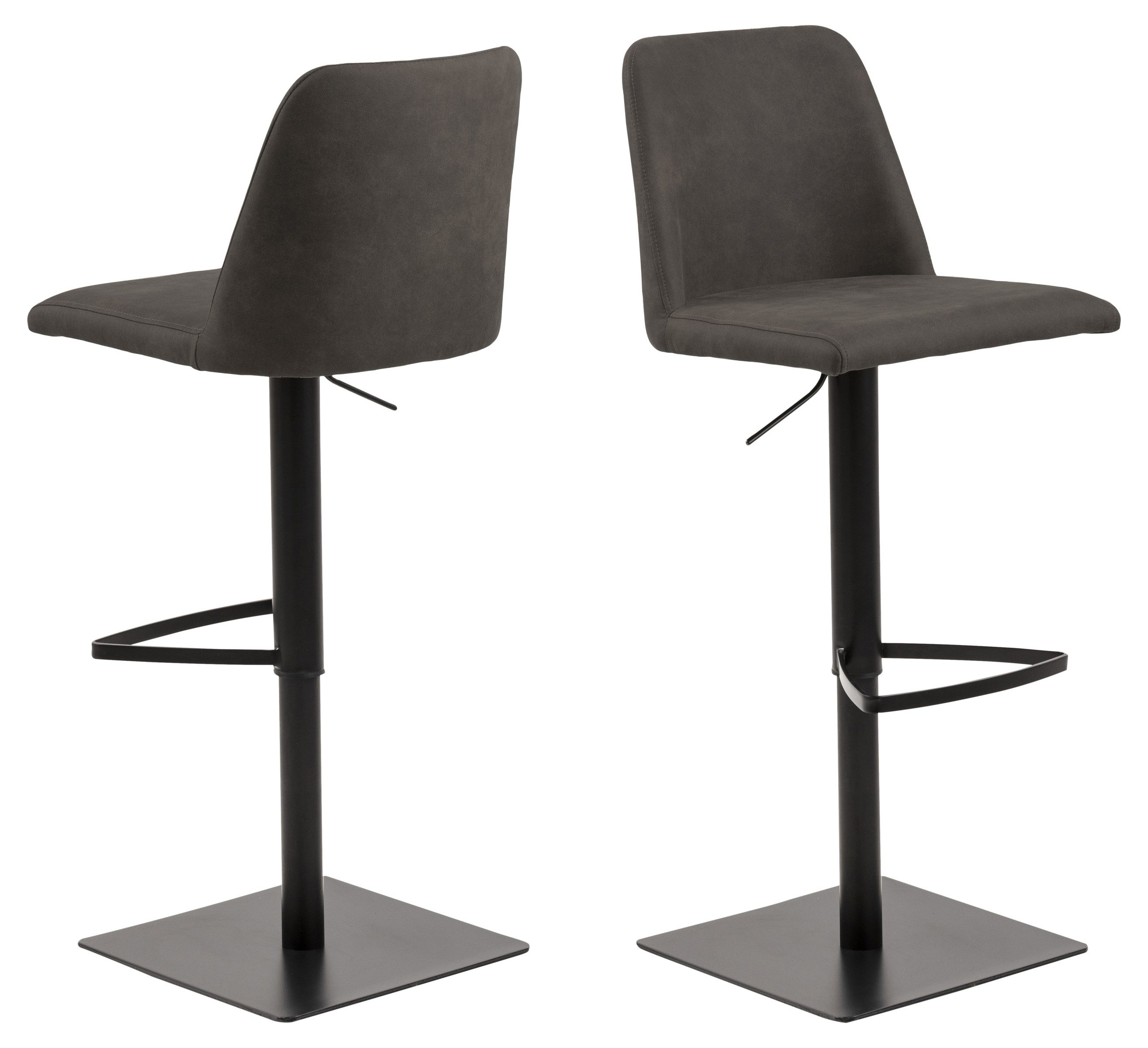 Barhocker in anthrazit, Polyester, Stahl - 43x107,5x51cm (BxHxT)