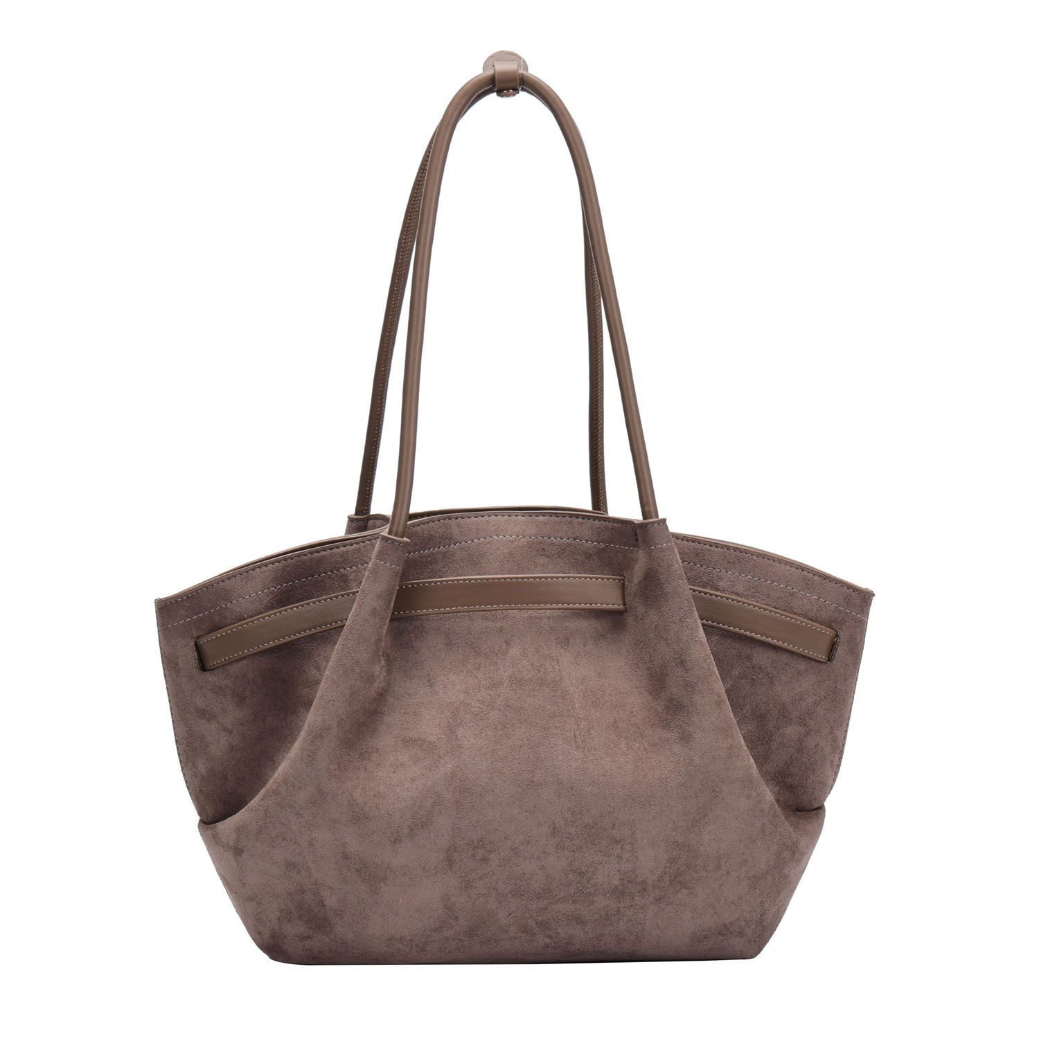 ITALYSHOP24 Schultertasche Damen Tasche Tote Bag Samt Shopper Handtasche Wildleder Optik Business, Umhängetasche Damentasche Henkelasche Workbag Velours-Look Freizeit