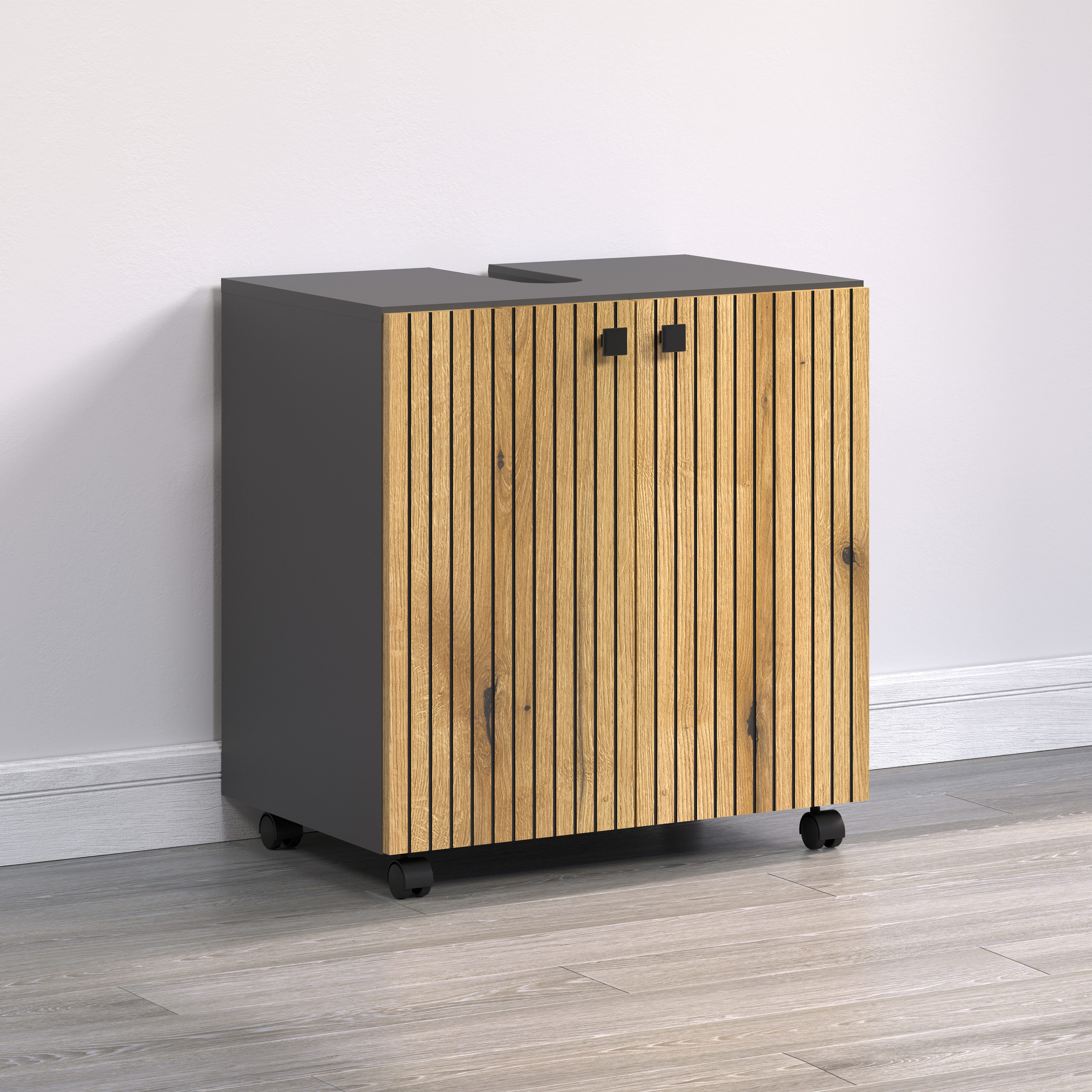 welltime Waschbeckenunterschrank Amrum Waschtisch auf Rollen - (B/T/H) wahlweise 60-80/42/64 cm