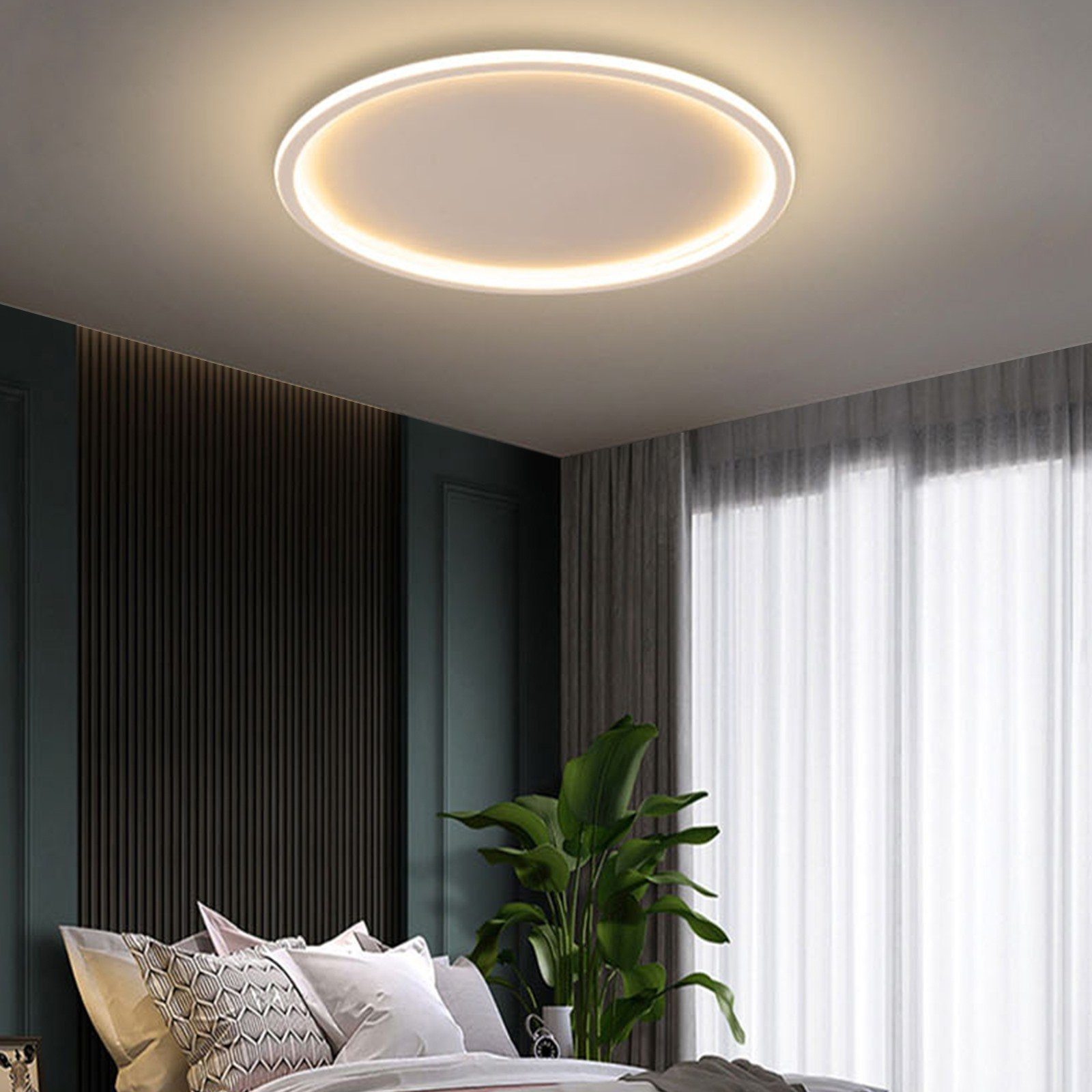 Daskoo Deckenleuchten 44W Rund LED LED Deckenlampe Fernbedienung Kaltweiß, fest stufenlos Warmweiß, Wohnzimmer, Deckenleuchte Neutralweiß, Dimmbar integriert, LED mit dimmbar