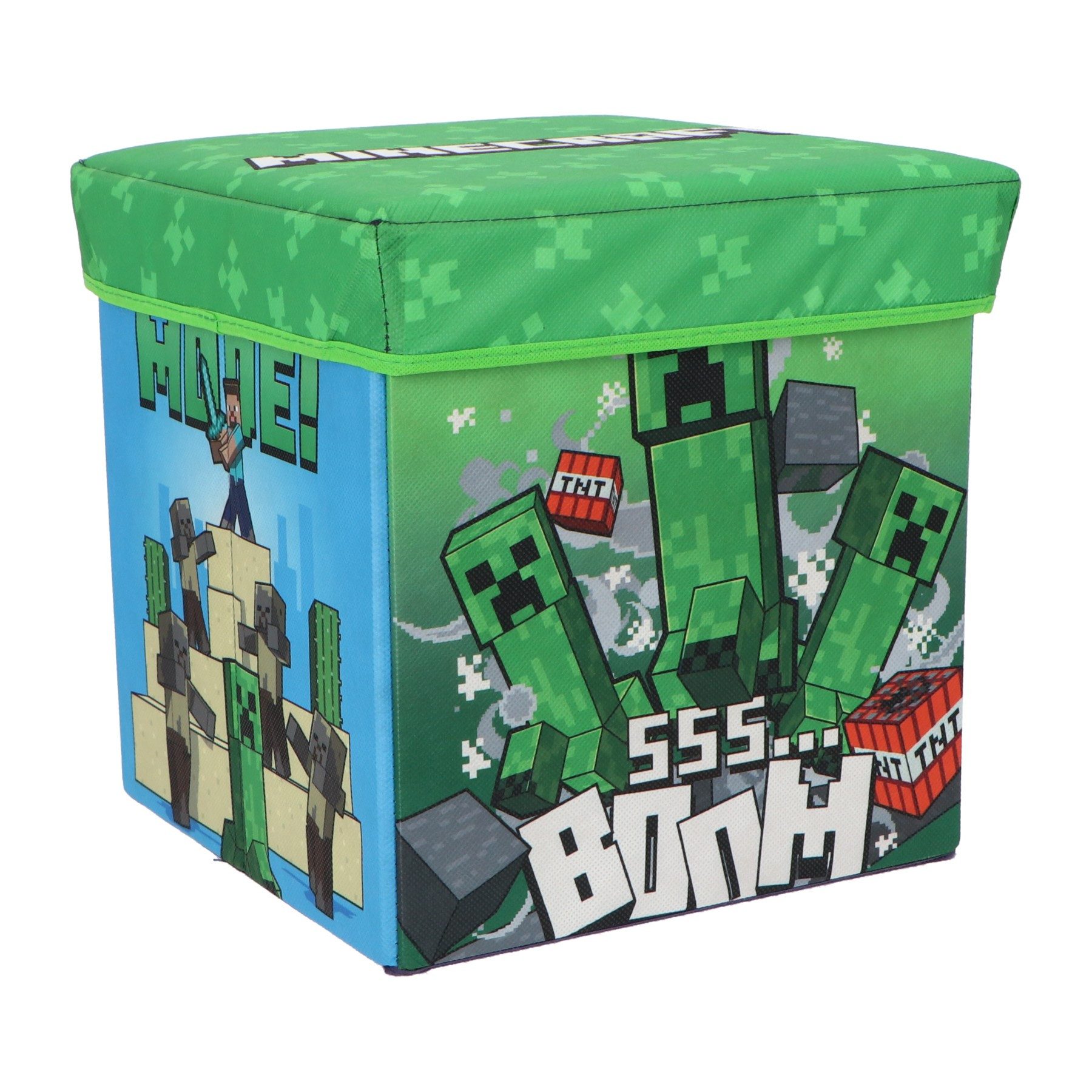 Minecraft Faltbox Minecraft Creeper Spielzeugkiste Aufbewahrungsbox Sitz Hocker 30 cm