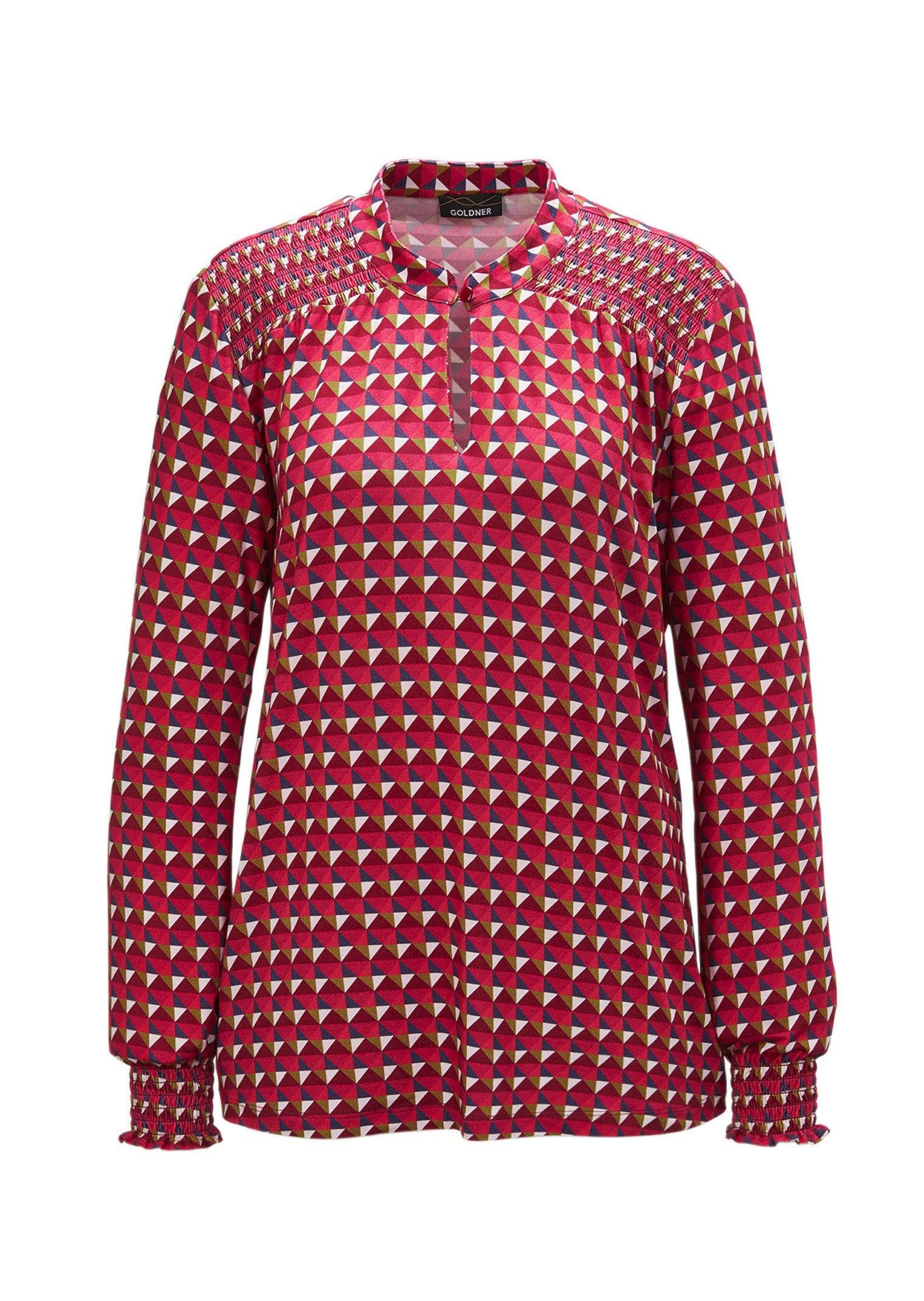 GOLDNER Langarmbluse Jerseybluse mit modischen Smok-Details günstig online kaufen
