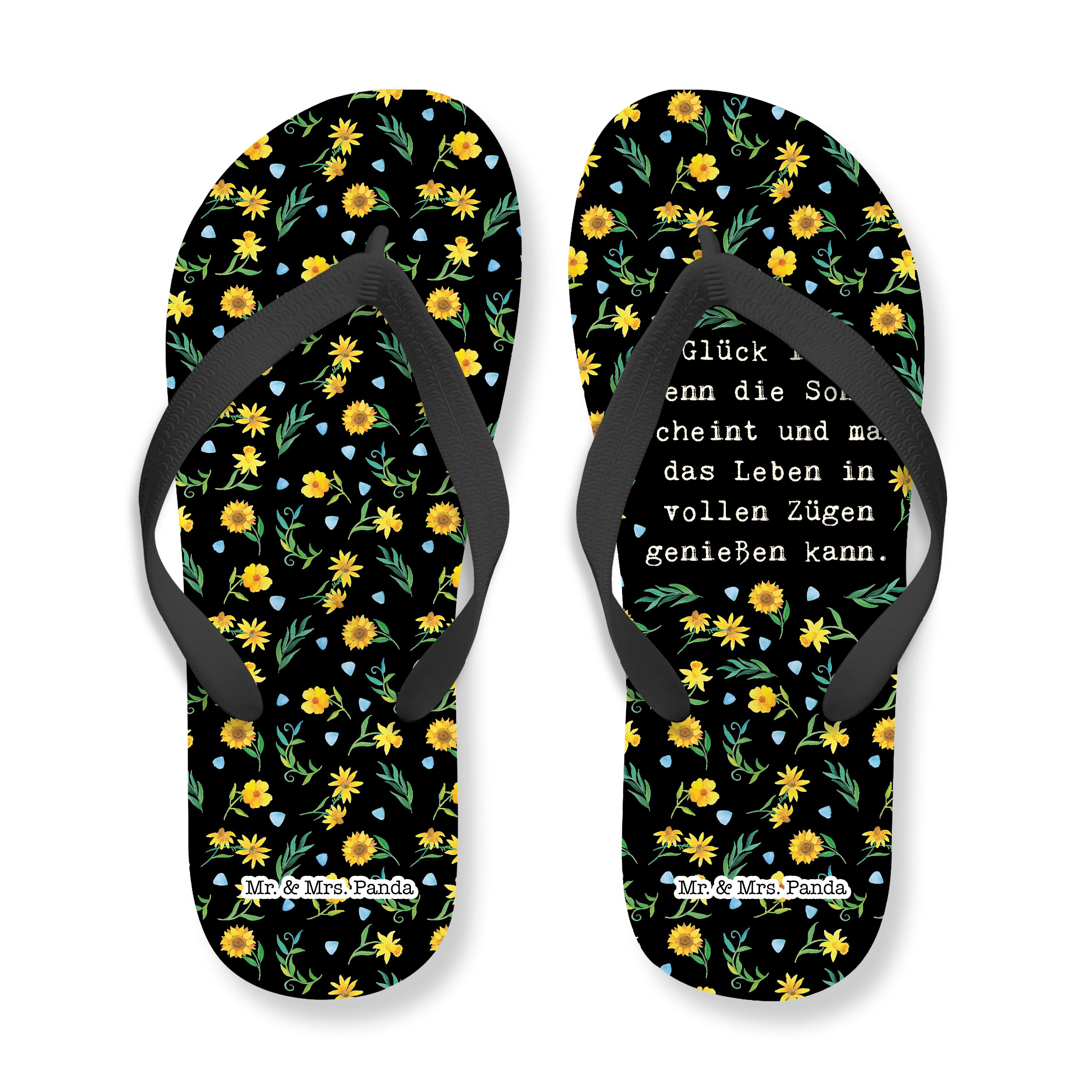 Mr. & Mrs. Panda Sonne und Glück - Weiß - Geschenk, Frühlings Deko, Abenteuer, positiv Badeschuh (1-tlg)